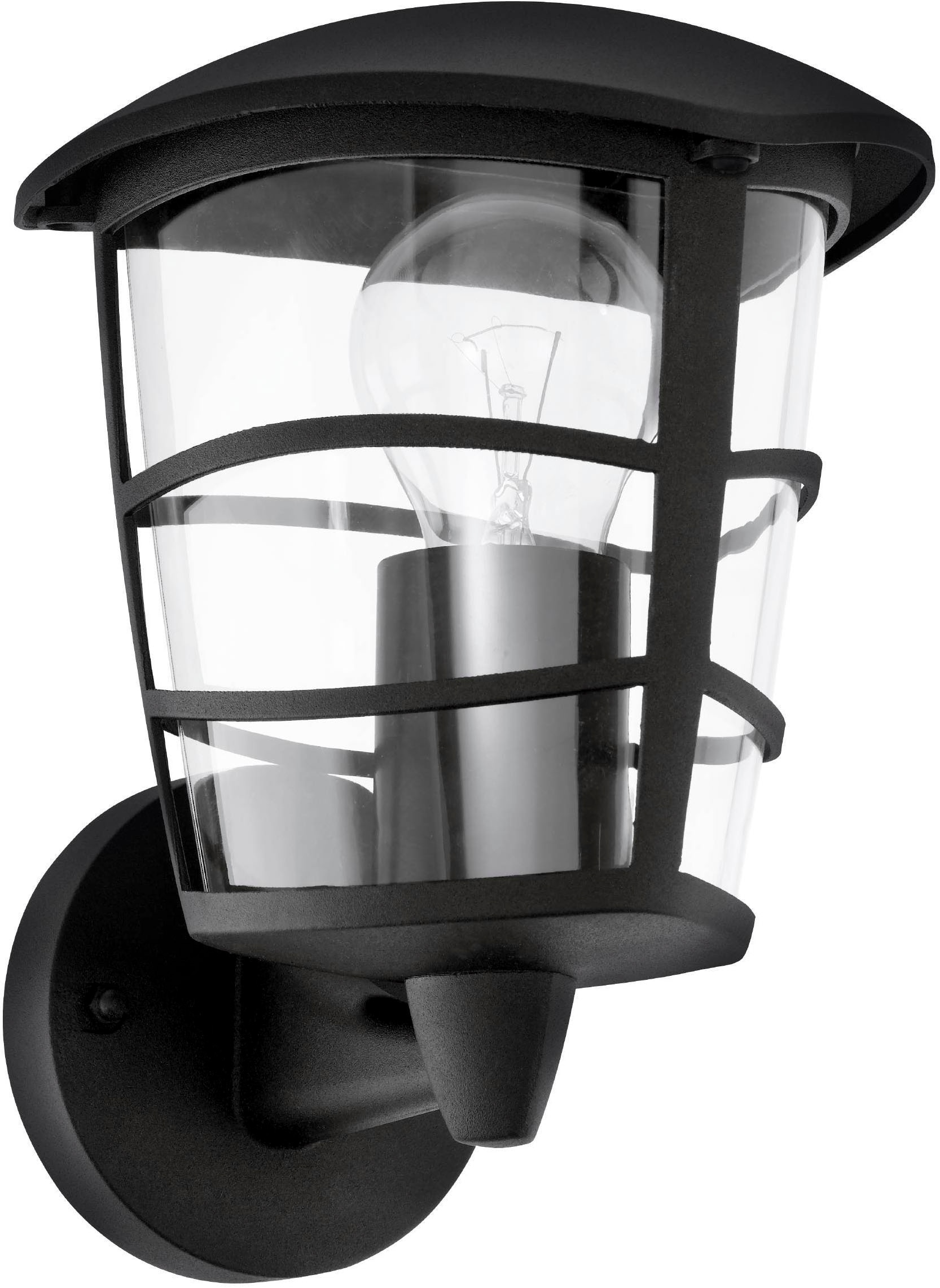 EGLO Wandleuchte »Aloria Außen-Wandlampe, Außenleuchte, Aluguss, Kunststoff, E27, IP44« E27 1 Stk. Wand-/Deckenleuchte - L17 x H22,5 x AL19 cm - schwarz - 1X60W exkl.