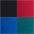 petrol / schwarz / blau / rot