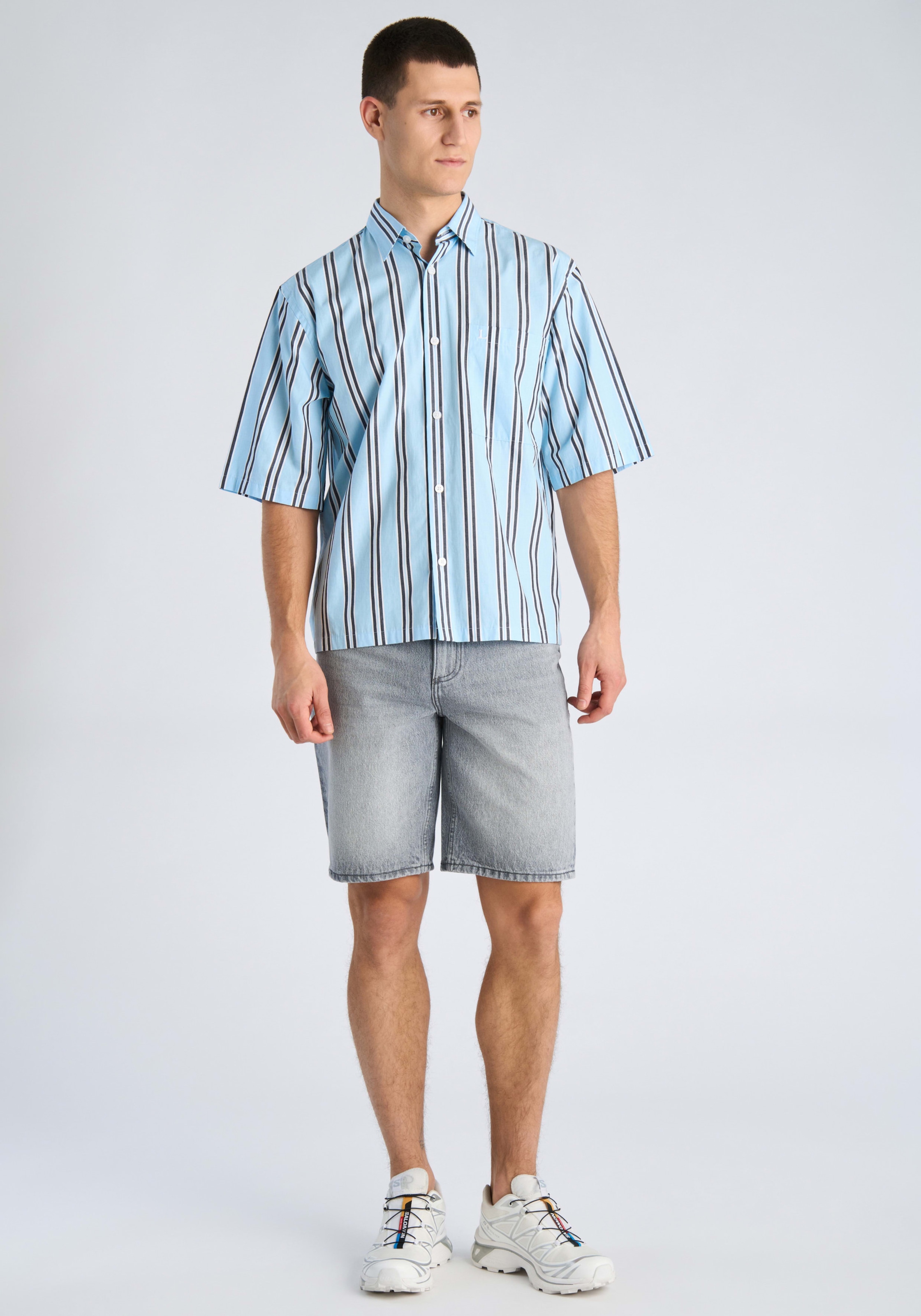 LINDBERGH Streifenhemd mit Hemdkragen und Knopfleiste / relaxed fit