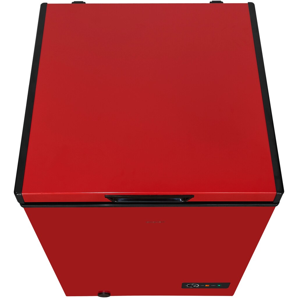 exquisit Gefriertruhe »GT100-330E rot«, 83,5 cm hoch, 54,6 cm breit, 96 Liter Nutzinhalt, 4 Sterne Gefrieren