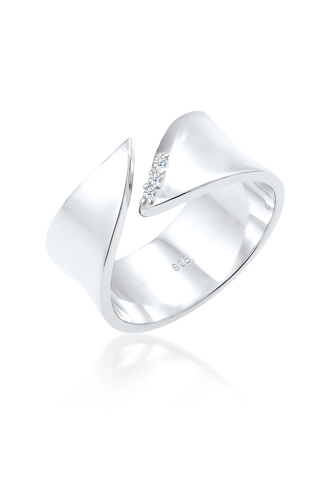 Elli DIAMONDS Diamantring »Wickelring Diamant (0.045 ct.) 925 Silber«