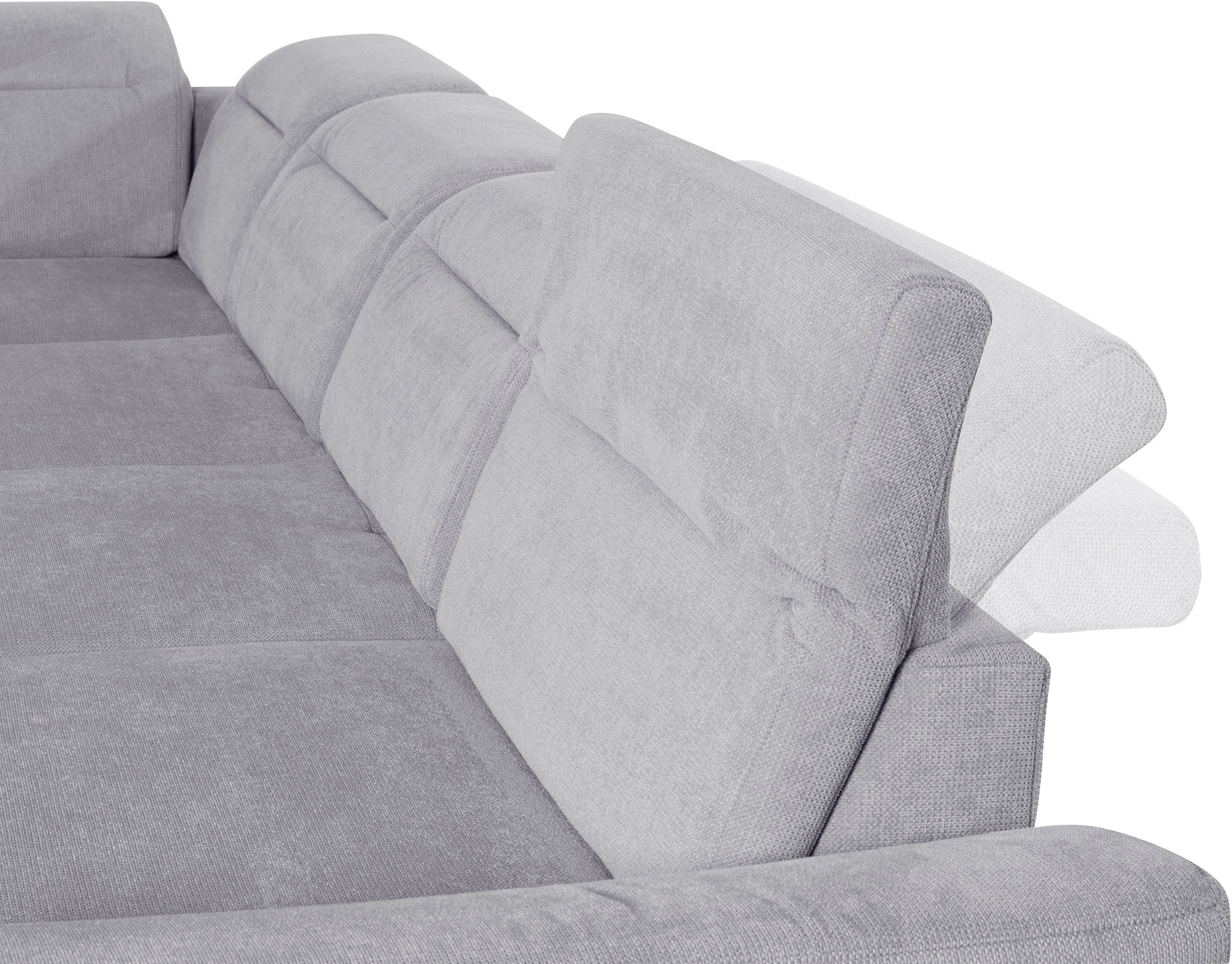 sit&more Wohnlandschaft »Percy U-Form«, 12 cm Fußhöhe, Sitztiefenverstellung, wahlweise in 2 Fußfarben