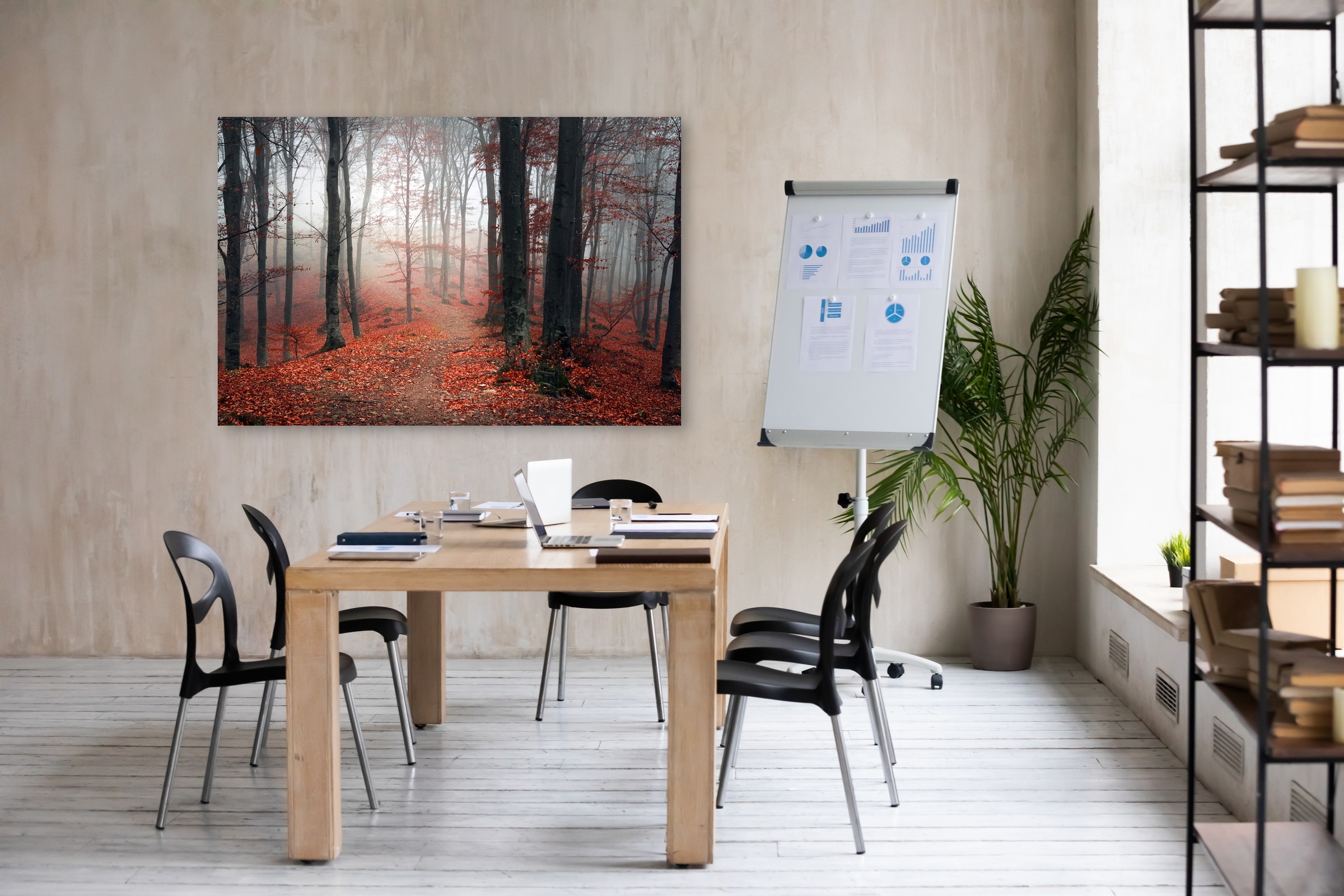 queence Leinwandbild »Herbstwald«, Bäume-Baumbilder-Kunst-Modern, (1 St.), günstig online kaufen