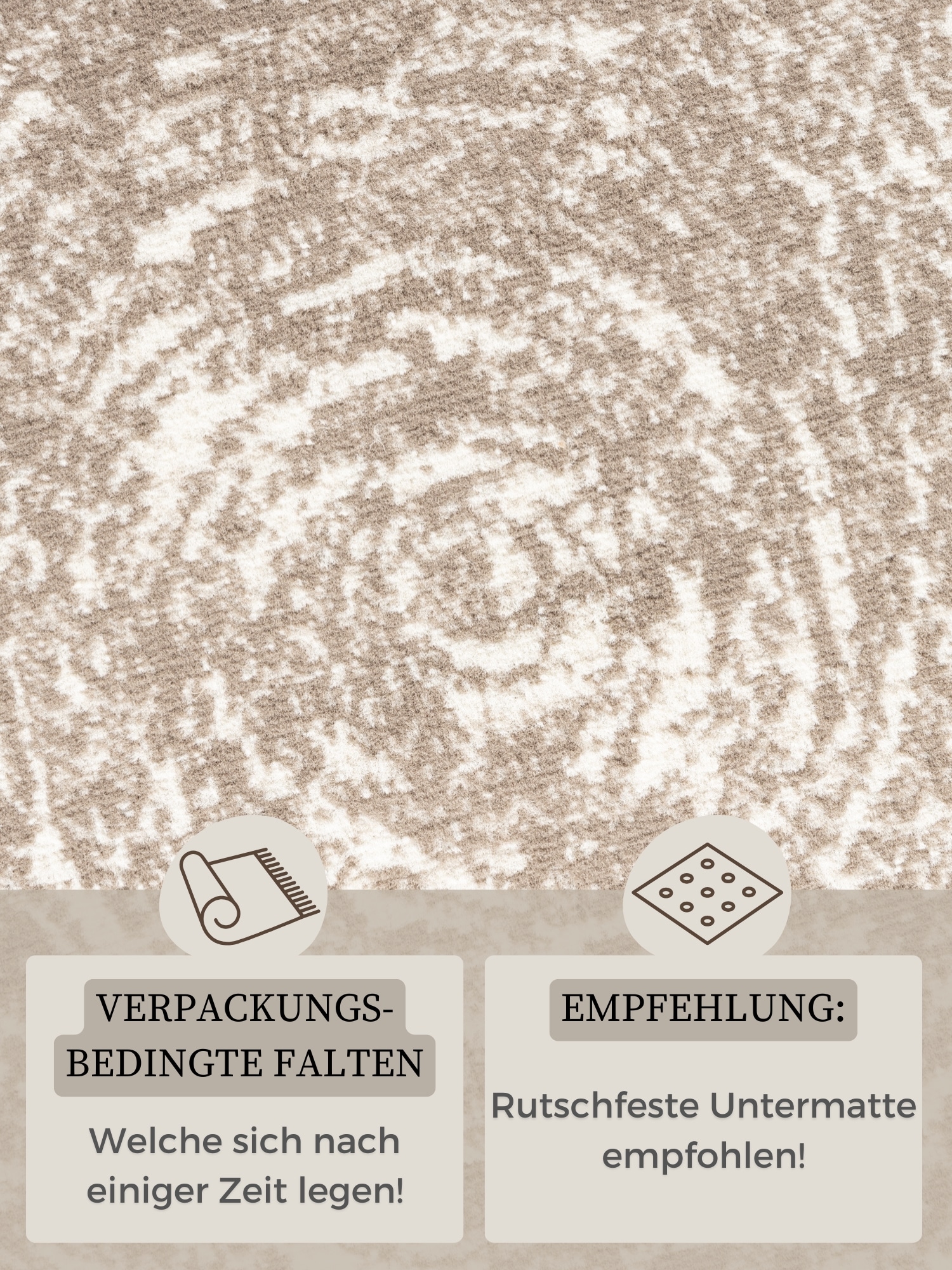 HANSE Home Teppich »Cavallo«, rund, 9 mm Höhe, Wohnzimmer, Schlafzimmer, Flur, Kurzflor, orientalsich, weich, rund