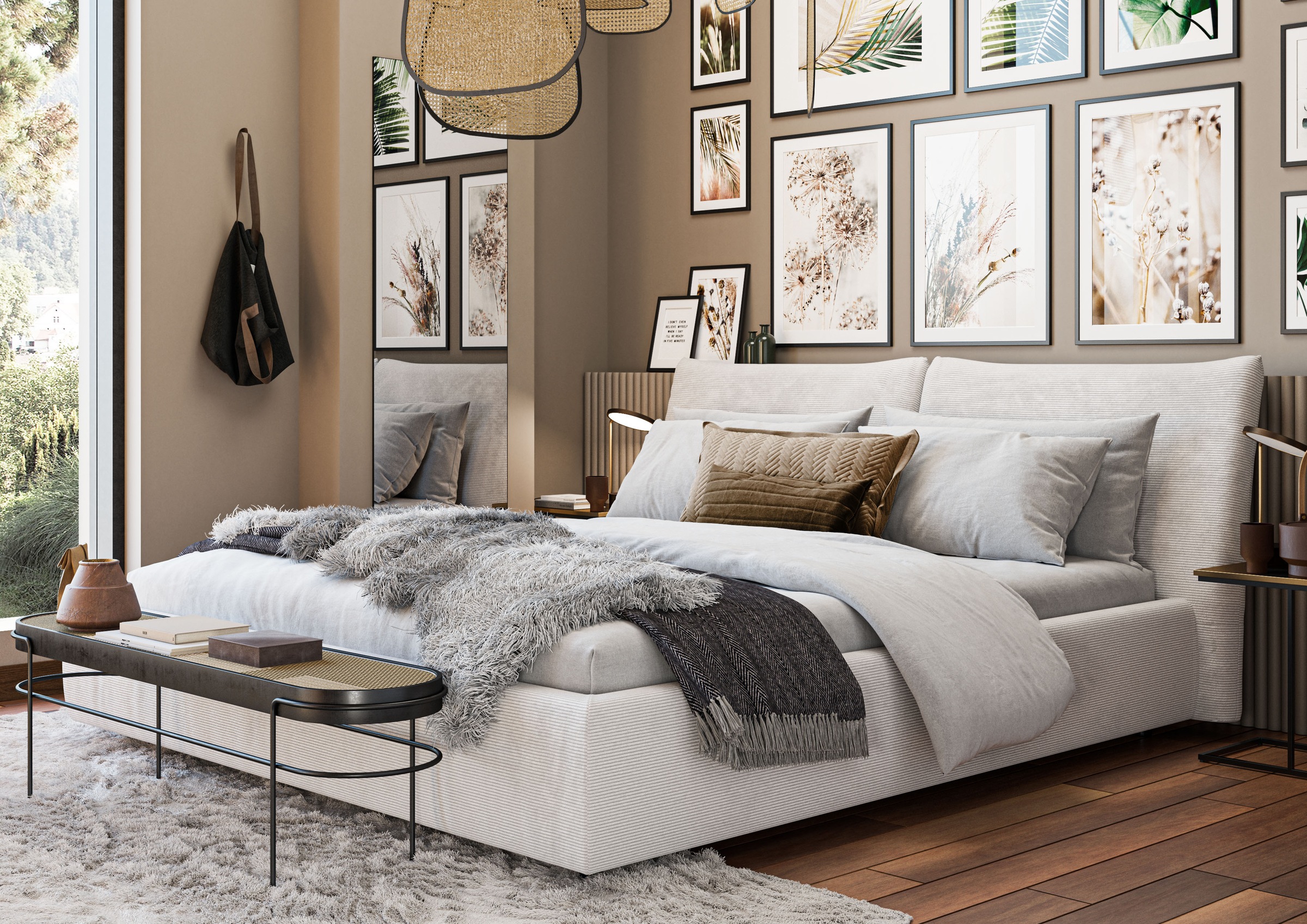 Home affaire Polsterbett "Priora in 4 Breiten bis 200cm" auch in NaturLEDER günstig online kaufen