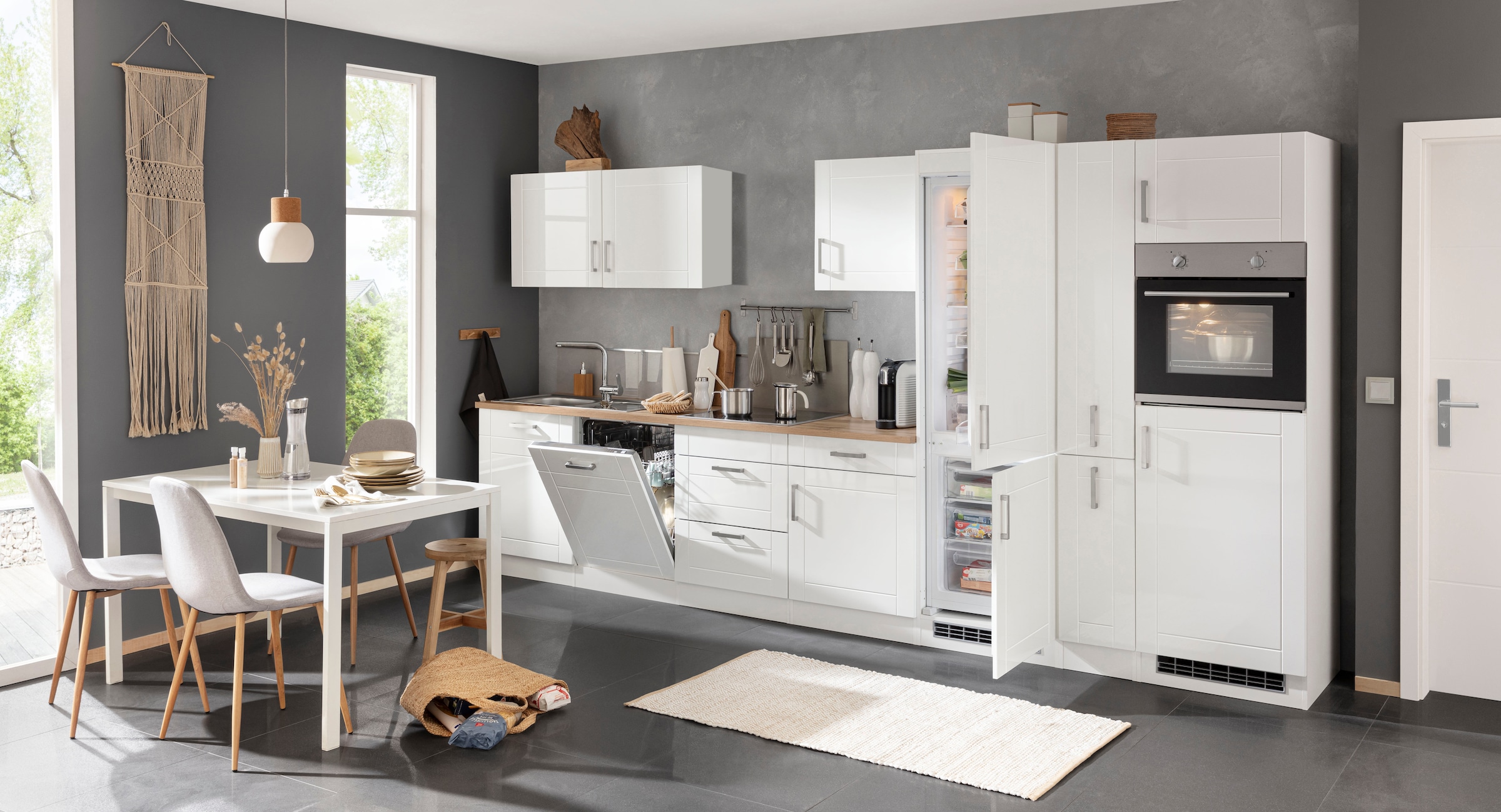 KOCHSTATION Küchenzeile »KS-Tinnum« ohne E-Geräte, Breite 390 cm