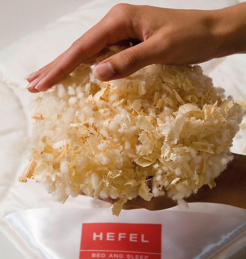 Hefel Naturhaarkissen »Bio Zirbe, Kopfkissen 40x80 cm, 40x60cm, 80x80 cm«, Füllung: Schafschurwollnoppen & Zirbenflocken, Bezug: Bio-Baumwolle, (1 St.), Die Kraft der Zirbe - Made in Austria