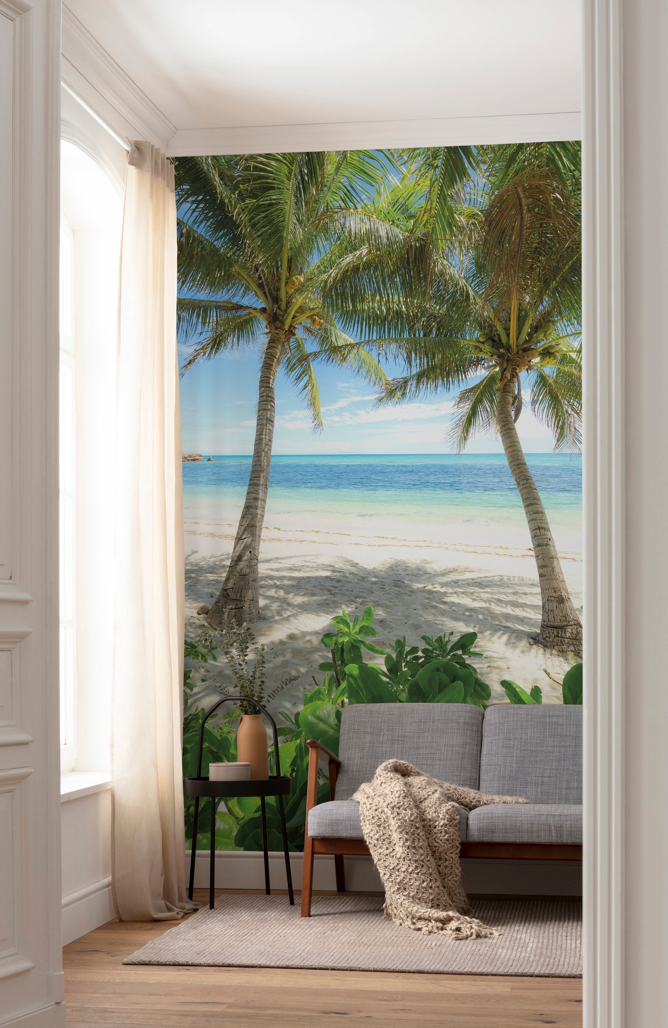 Komar Vliestapete »Digitaldruck Vlies - Palmy Beach - Größe 200 x 280 cm«, bedruckt, Wohnzimmer, Schlafzimmer