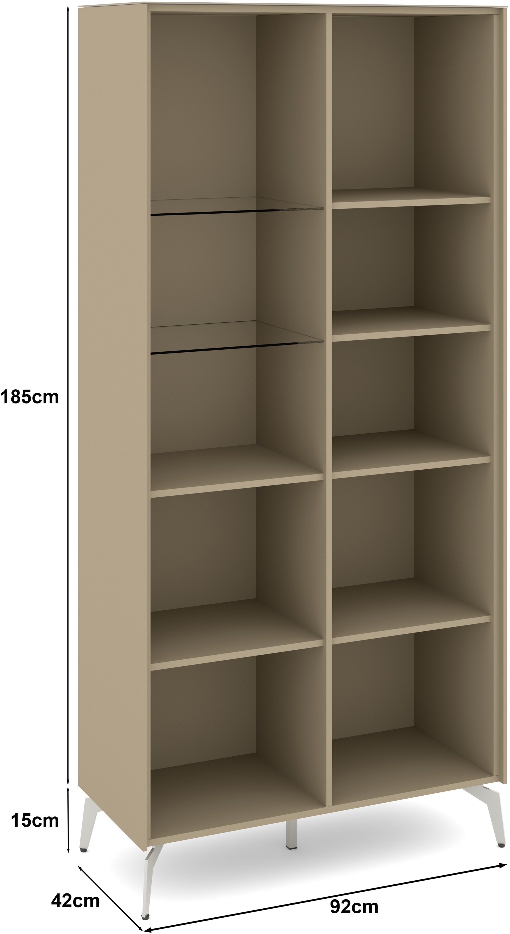 set one by Musterring Standvitrine »Reno« 1 Stk. tlg. Mit Winkelfuß in diversen Farben, 200 cm Höhe & Farbauswahl