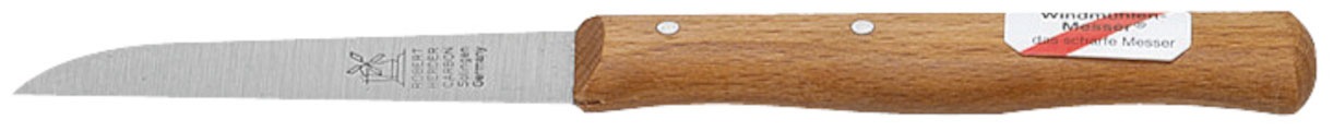 Windmühlenmesser Gemüsemesser 85 mm gerade Klinge langer Griff aus Rotbuche günstig online kaufen