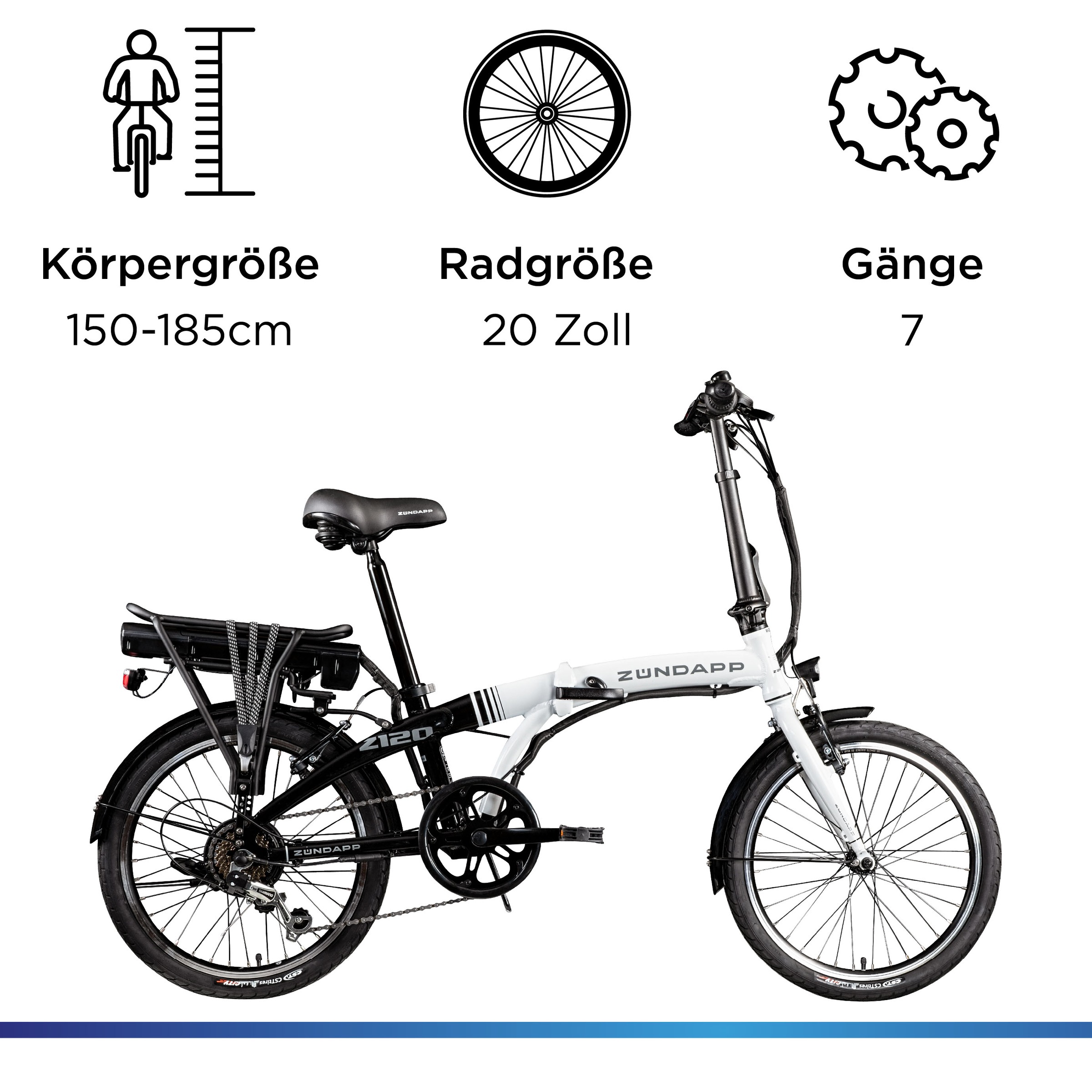 Zündapp E-Bike »Z120«, 7 Gang, Shimano, Tourney, Heckmotor 250 W, Pedelec, Elektrofahrrad für Damen u. Herren