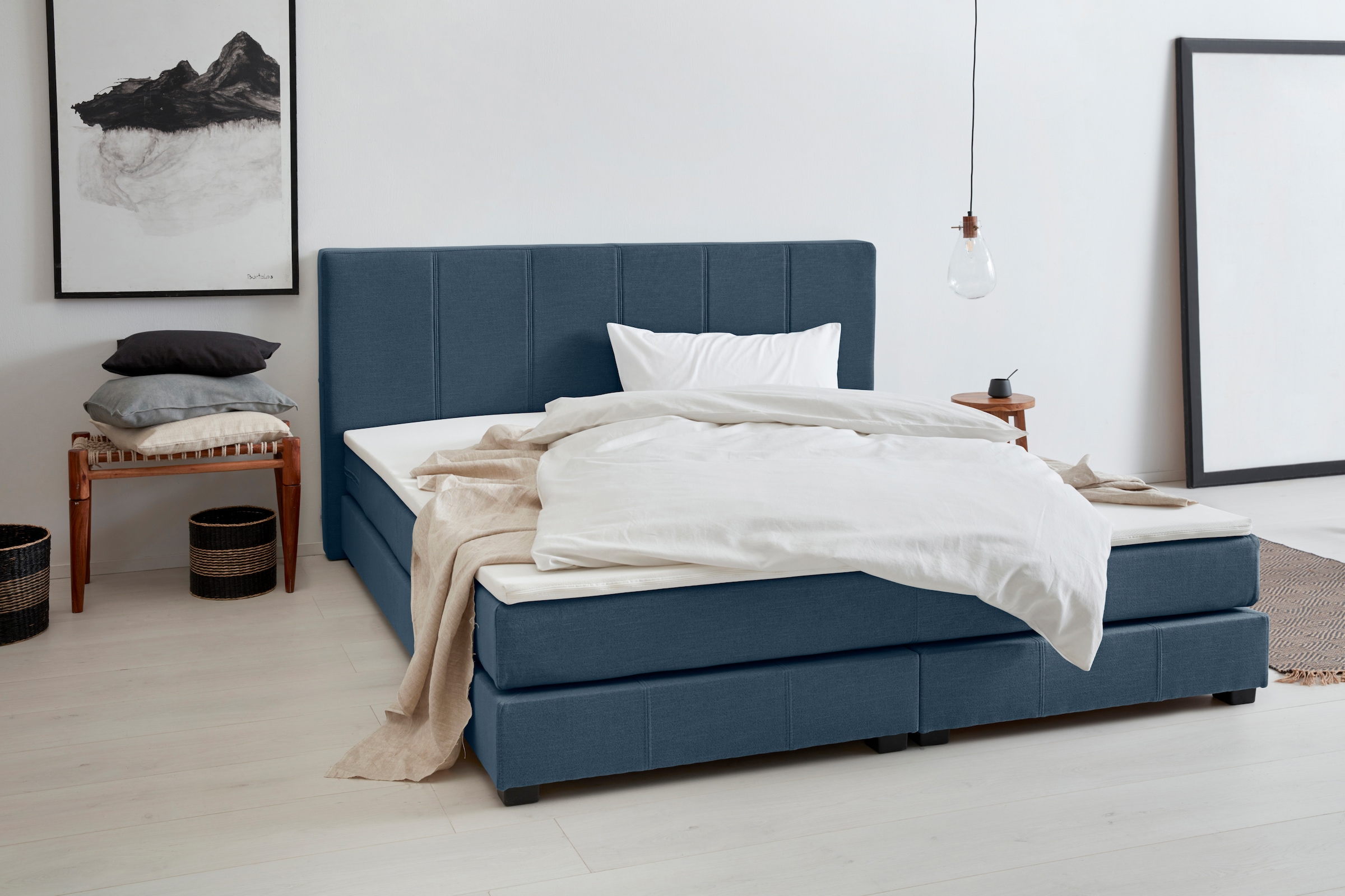 OTTO products Boxspringbett "Peetu", Taschenfederkern-Matratze, in 4 Breite günstig online kaufen