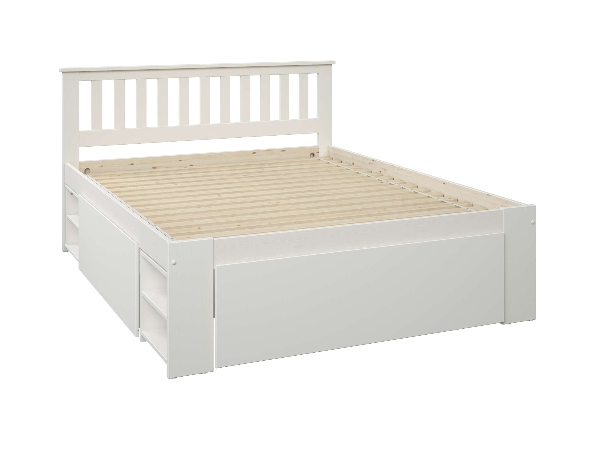 OTTO home Massivholzbett »Kallvin, maximaler Stauraum, 3 Bettkästen, Nachtschränke ausziehbar« inklusive Lattenrost, ideal fürs Jugendzimmer und kleine Räume, FSC®