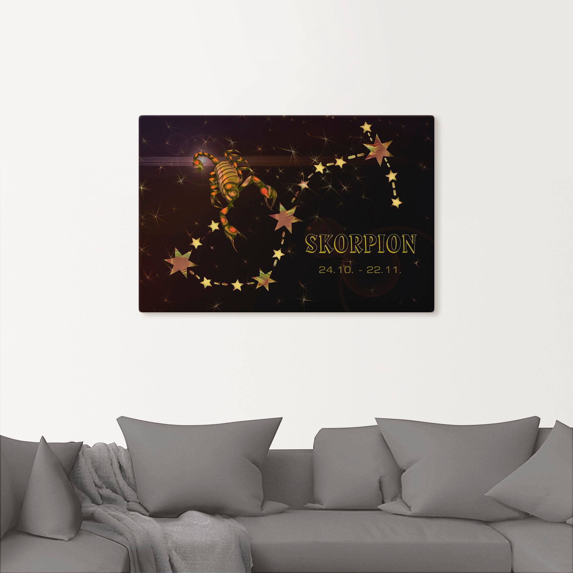 Artland Wandbild »Sternzeichen - Skorpion«, Bilder von Sternzeichen, (1 St.), als Leinwandbild, Poster in verschied. Größen