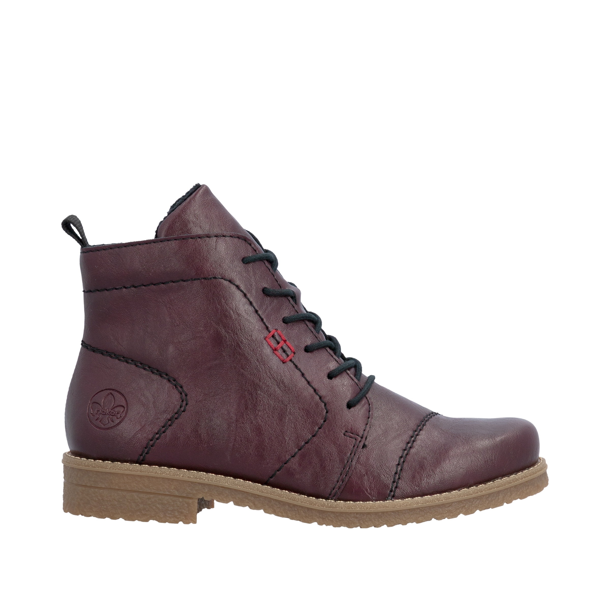 Rieker Schnürstiefelette  Blockabsatz, Schnürboots mit modischen Ziernähten