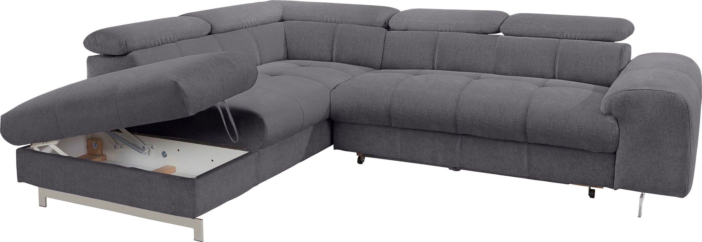 COTTA Polstergarnitur »Chef L-Form«, (Set, 2 tlg.), Set bestehend aus: Ecksofa mit Kopfteilverstellung & Hocker