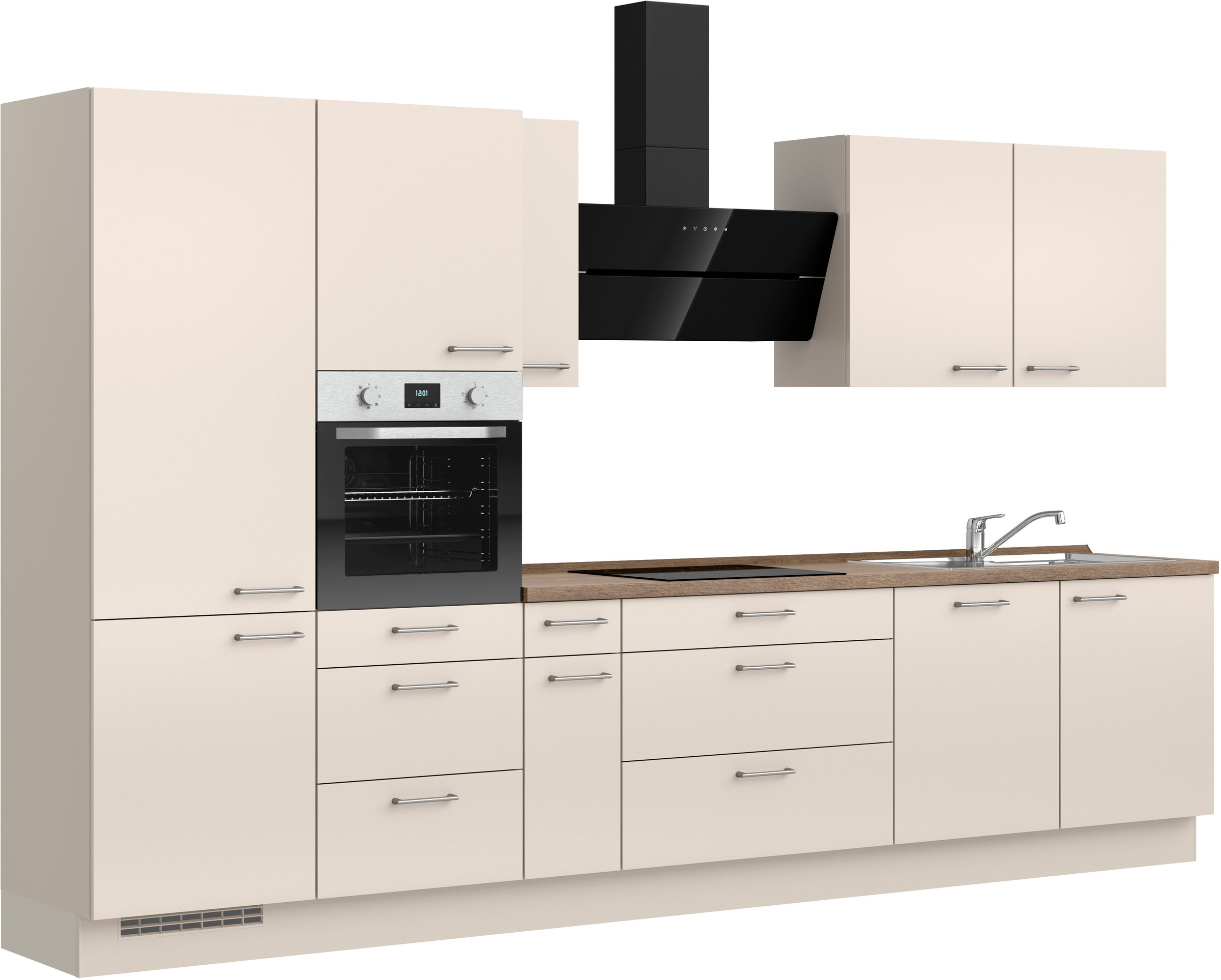 nobilia® Küchenzeile »"Laser II", Breite 360 cm, Ausrichtung wählbar«, vormontiert, wahlw. mit unterschiedlichen E-Geräten-Sets