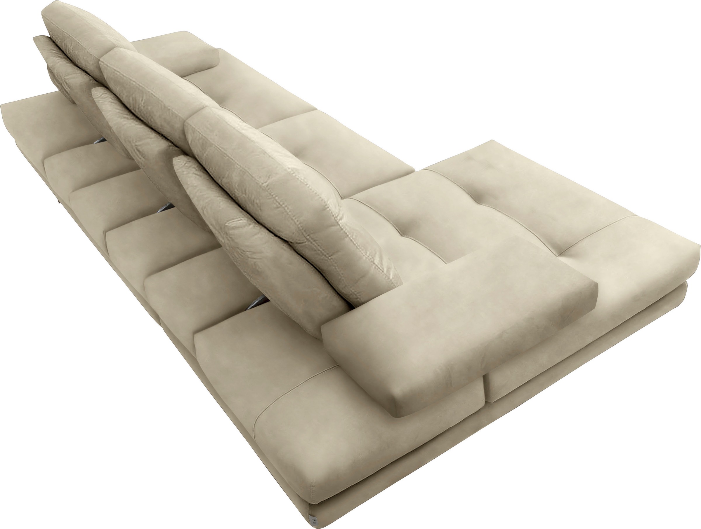 CALIA ITALIA Ecksofa »Toby Wing, L-Form, Designsofa mit sensationellem Sitzkomfort«, inklusive Sitztiefenverstellung, Füße in chrom glänzend