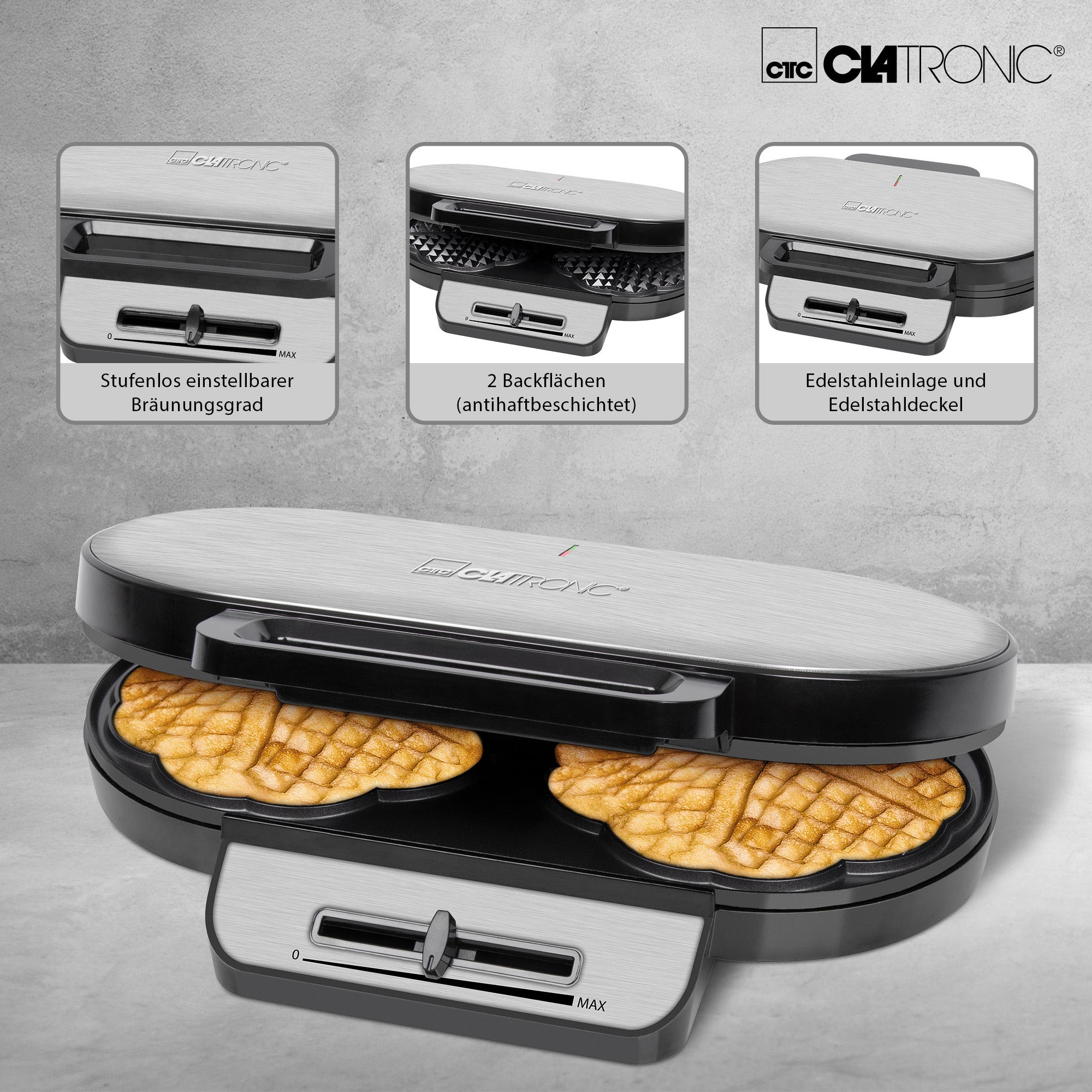 CLATRONIC Waffeleisen »WA 3745«, 1200 W