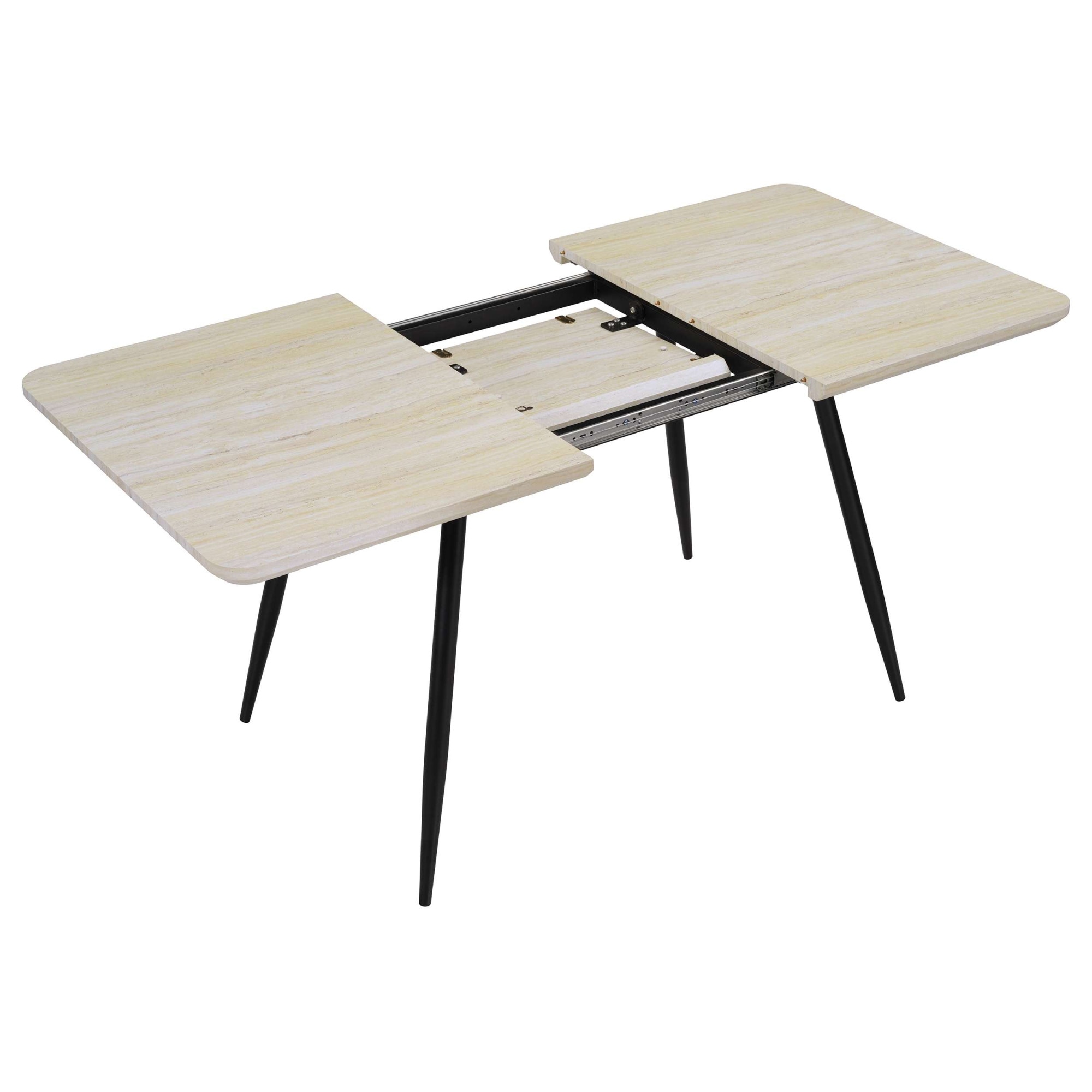 OTTO home Essgruppe »Ombrone-Derrek« Set, Esstisch mit 4 Stühlen, 5 tlg. Esstisch mit 4 Stühlen, ausziehbar 120-160 cm, inkl. Einlegeplatte