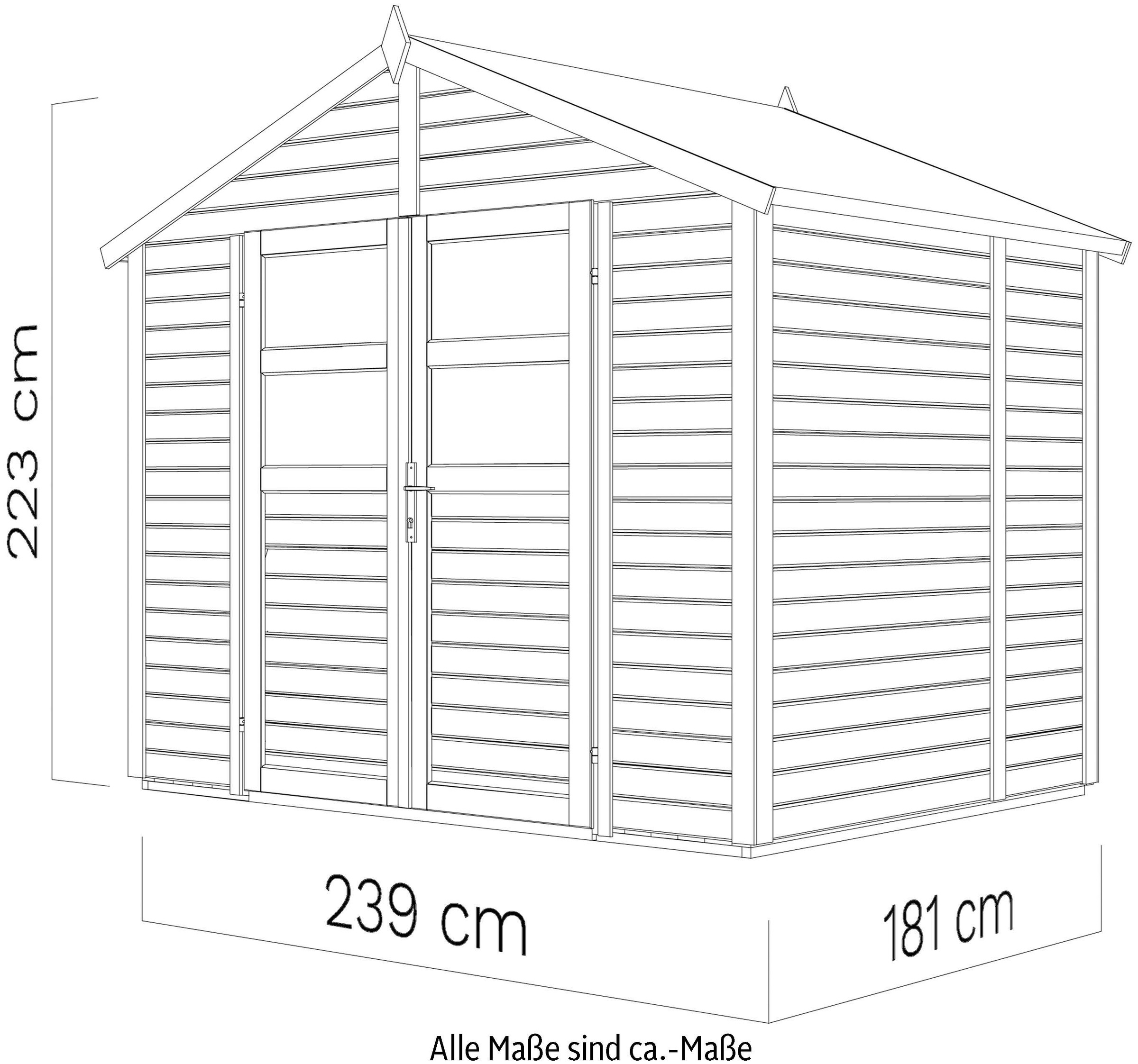 KONIFERA Gartenhaus »Visby 3«, Inklusive Fussboden, in 4 Größen und 2 Farben