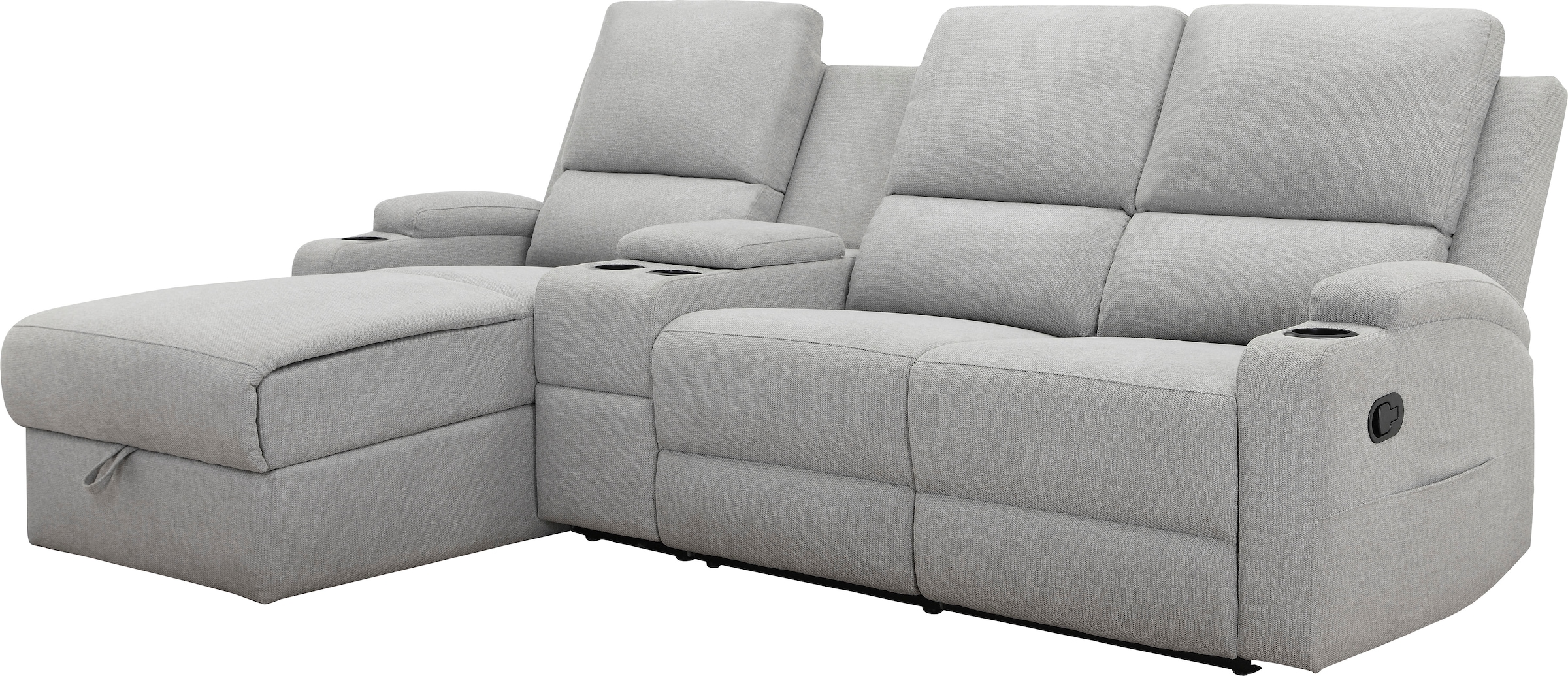 Home affaire Ecksofa »Napori Multimediasofa, 3er Kinosessel XXL, L-Form,«, Kinosofa mit Relaxfunktion, Getränkehalter, Staufach und Staukasten