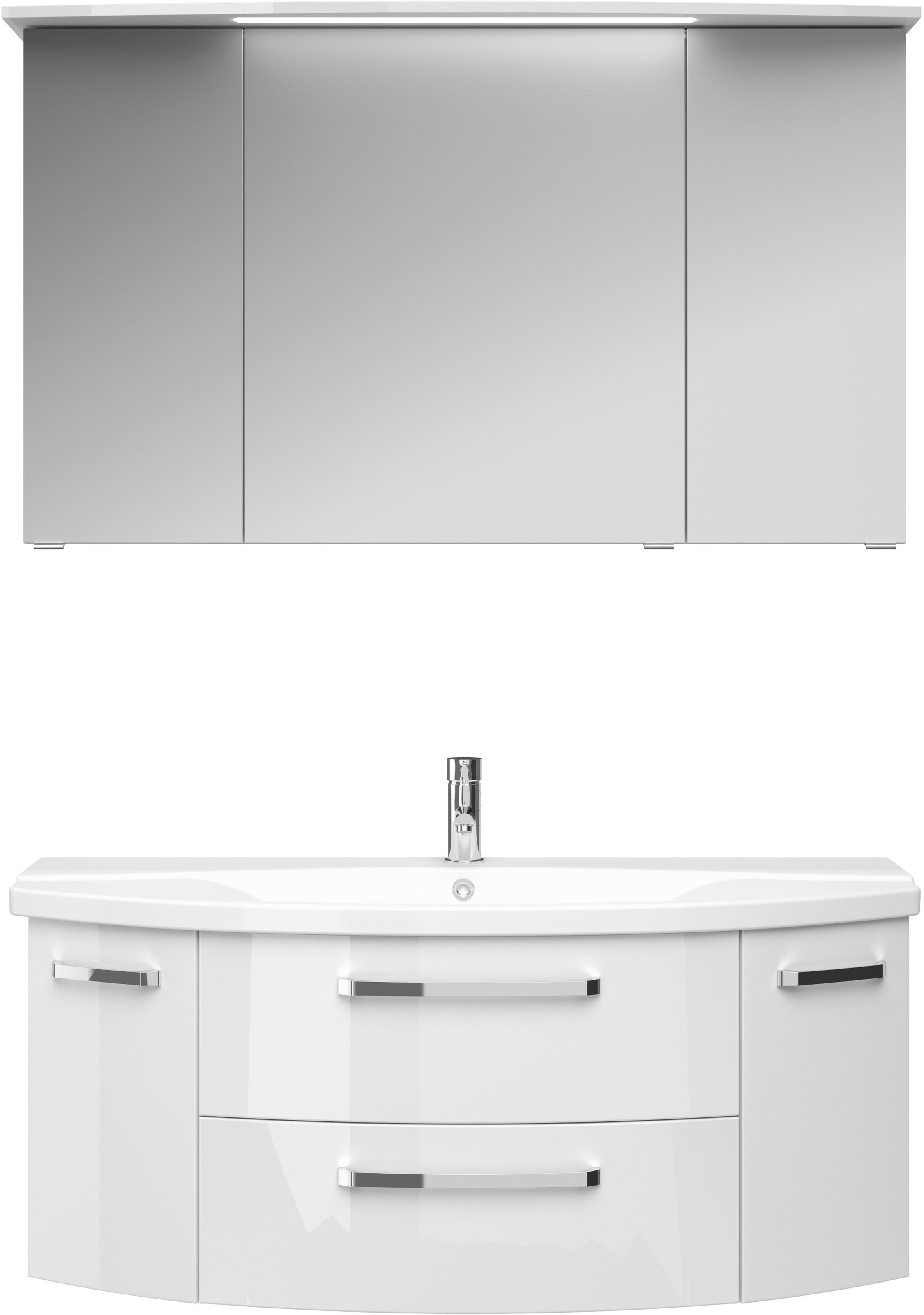 Saphir Badmöbel-Set »Serie 4010 2-teilig Keramik-Waschtisch mit LED-Spiegel günstig online kaufen