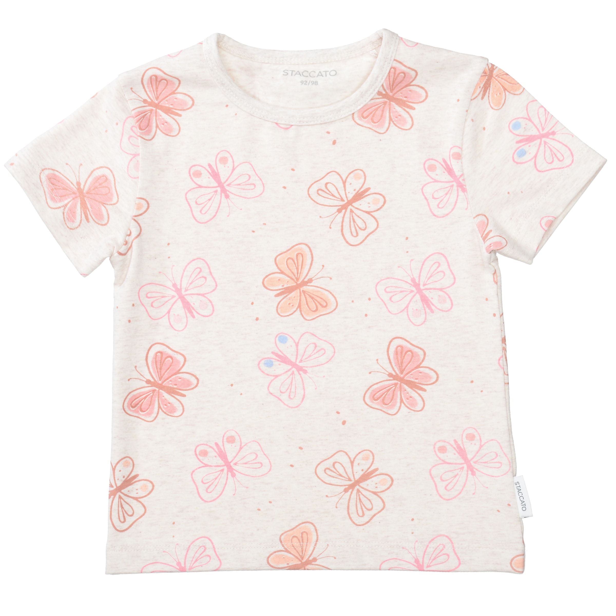 STACCATO T-Shirt 2 tlg. 2er Pack, bedruckt und mit Schmetterlings-Muster, für Girls