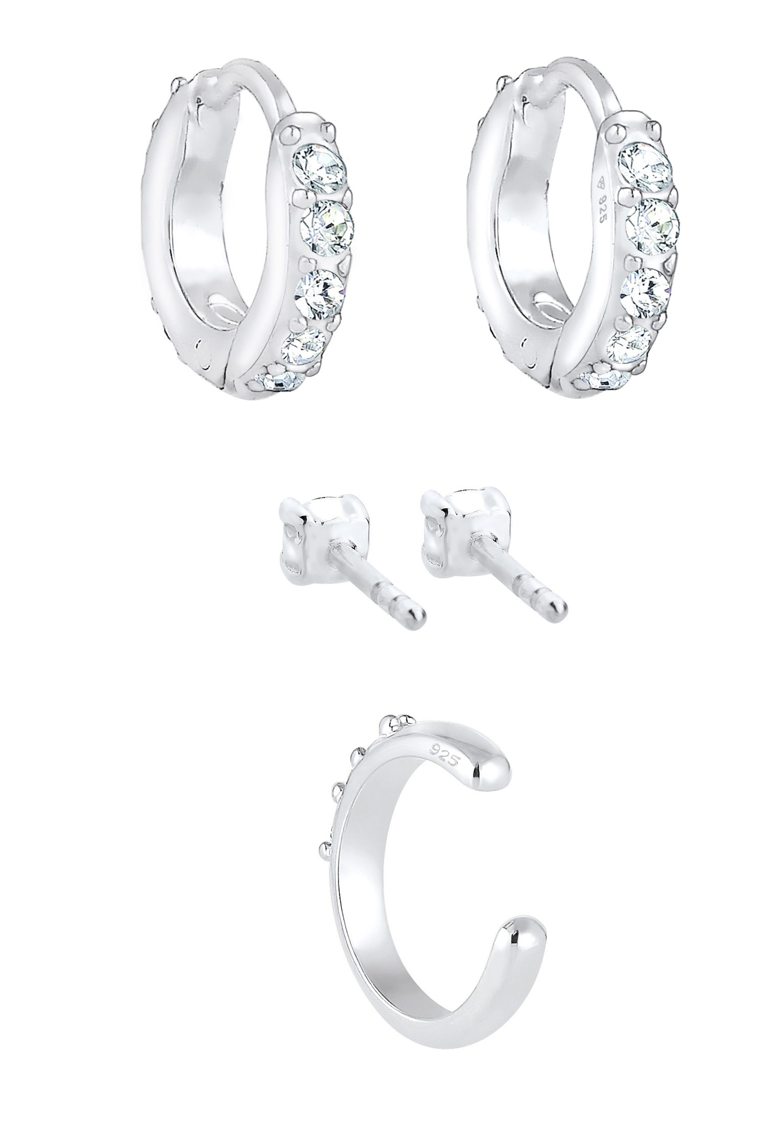 Elli Ohrring-Set »3er Set 925 Silber, mit Kristallen von Swarovski®«