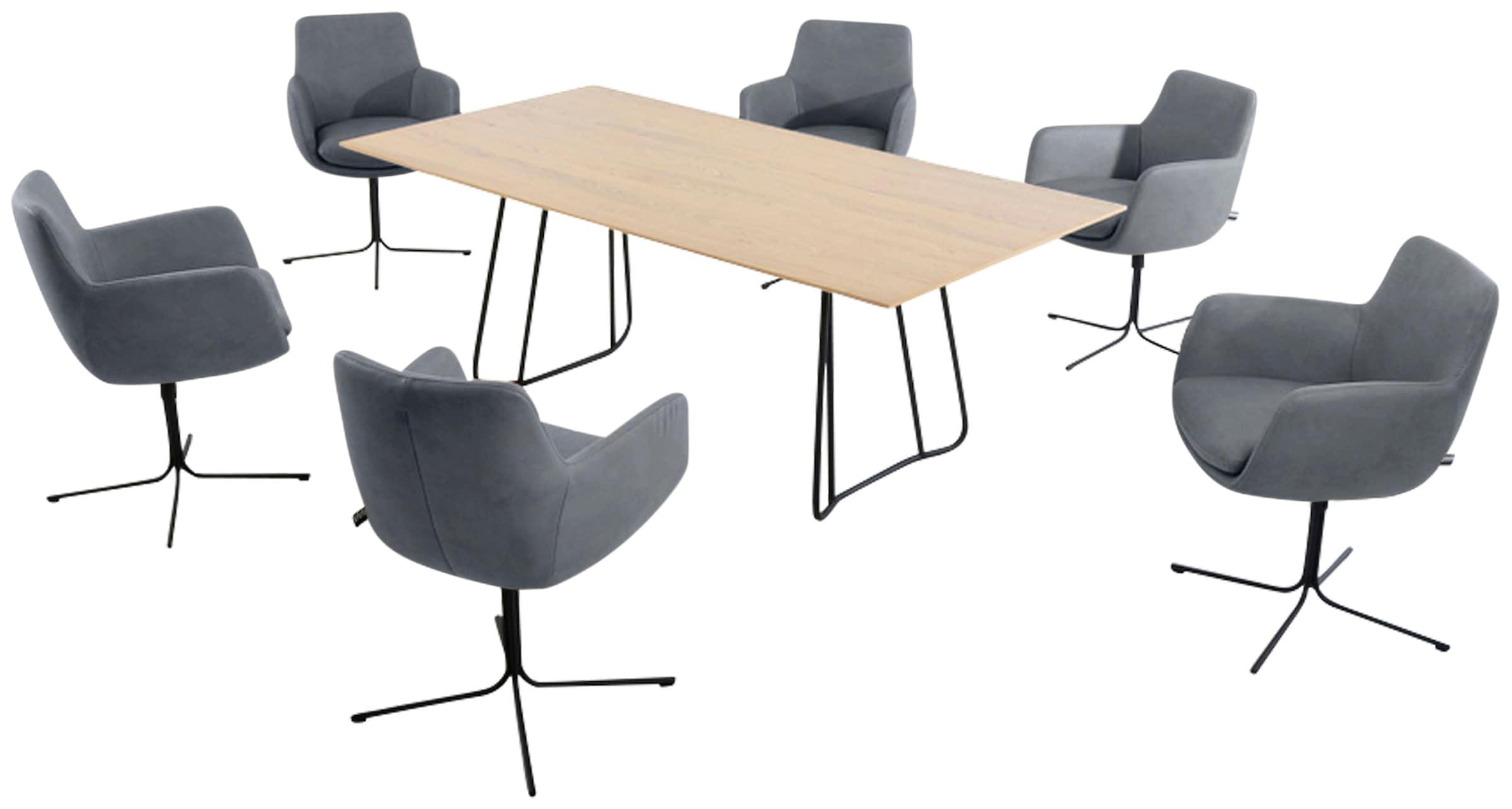 K+W Komfort & Wohnen Drehstuhl »Pego« () filigranem 4-Fuß-Gestell in schwar günstig online kaufen