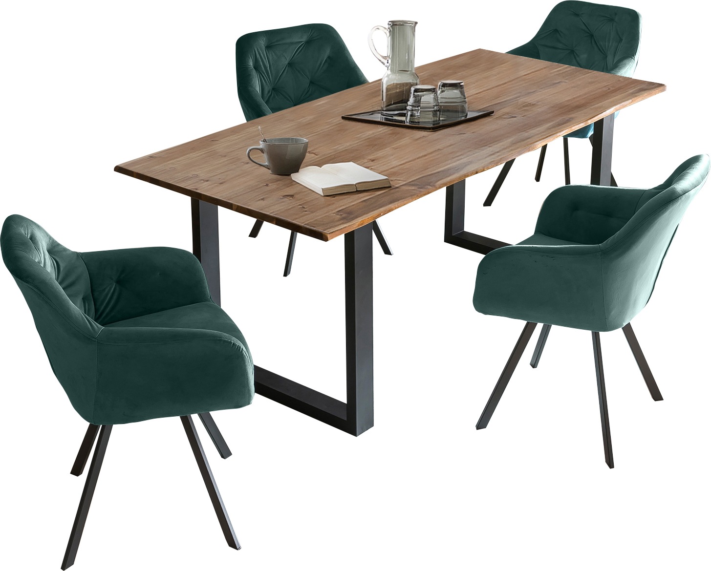 SalesFever Essgruppe, (Set, 5 tlg.), Stühle mit 360° Drehplatte unter der S günstig online kaufen