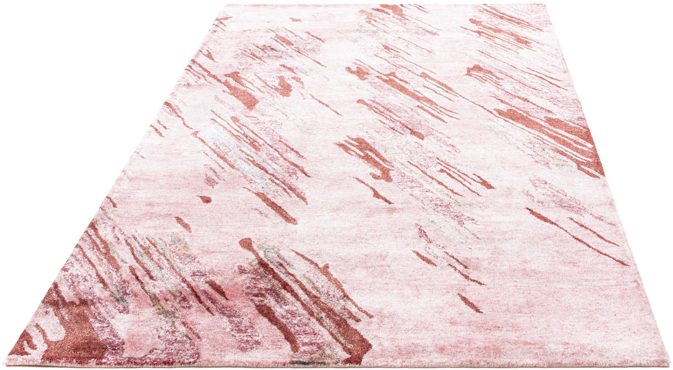 Designteppich »Designer Abstrakt Rosa 200 x 140 cm«, rechteckig, Handgeknüpft