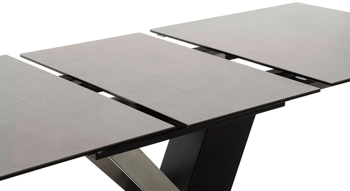 MCA furniture Esstisch »MASSARO Tisch mit Säule 160-210 cm«, (Einzelstück), Keramik, Metall, Synchronauszug, ausziehbar, 6-8 Pers.