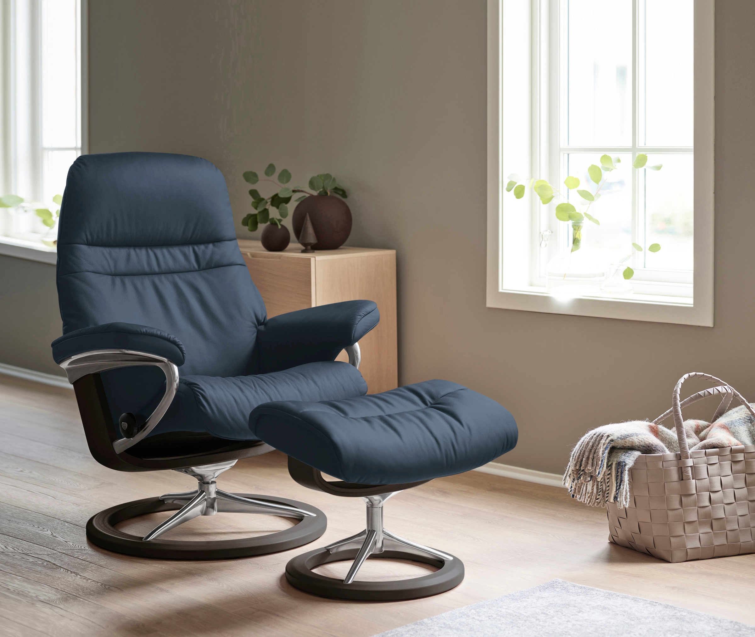 Stressless® Relaxsessel »Sunrise« Relaxsessel mit Hocker,  mit Signature Base, Größe M, Gestell Wenge