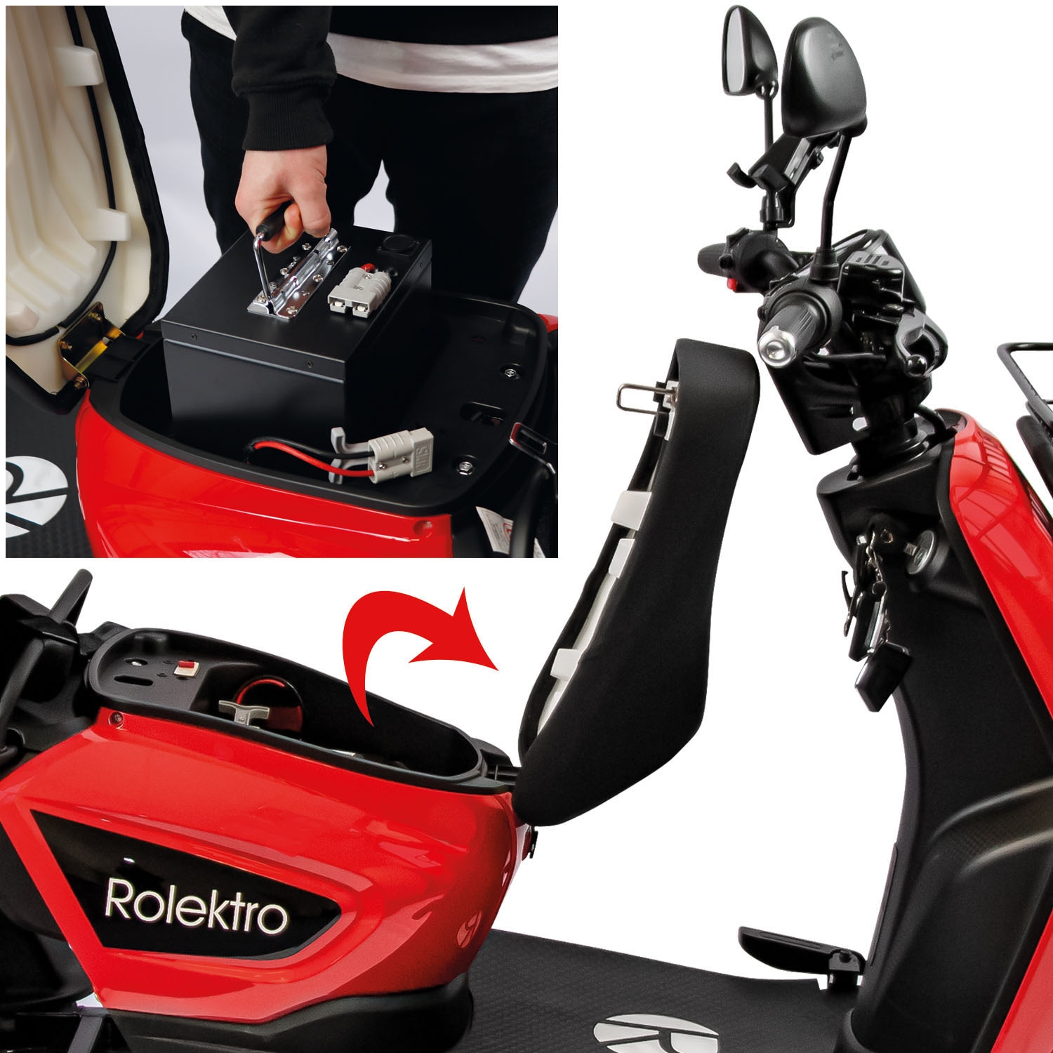 Rolektro Elektromobil »Rolektro E-Carrier 25 V.3 Lithium ohne Koffer«, (Korb)