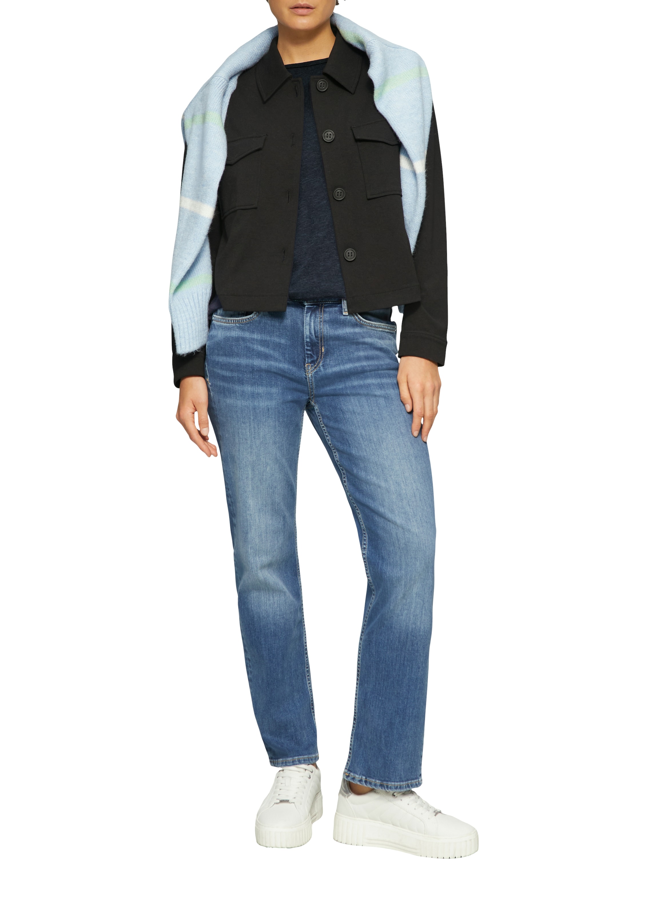 s.Oliver Langarmshirt, mit Flammgarnstruktur