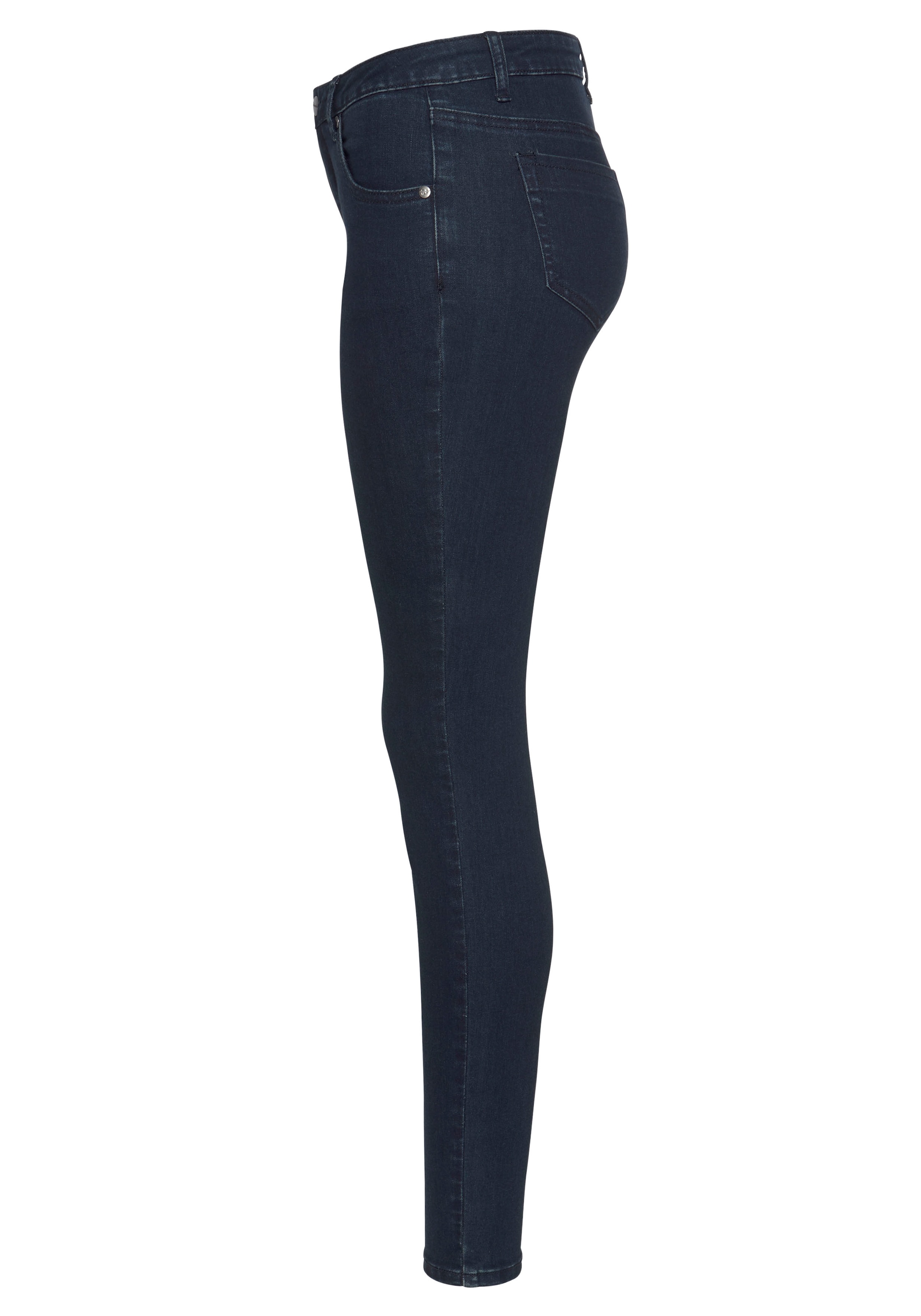 Tamaris Skinny-fit-Jeans, schmale Beinform, normale Leibhöhe, 5-Pocket-Form, Used-Waschung