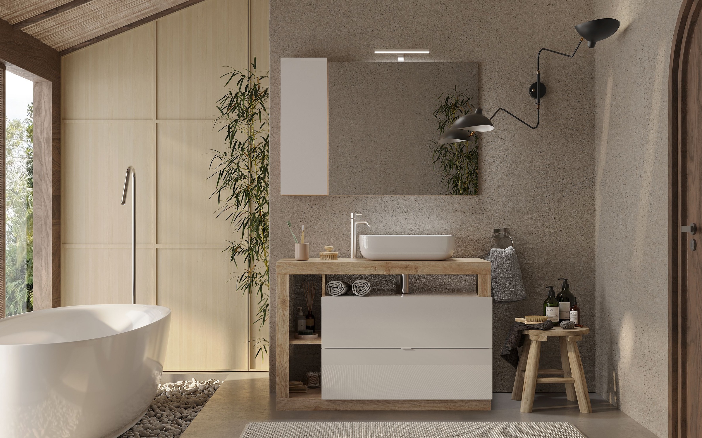 welltime Badmöbel-Set »Hamburg, Badezimmerset 2tlg. Breite 110 cm, Badmöbel günstig online kaufen