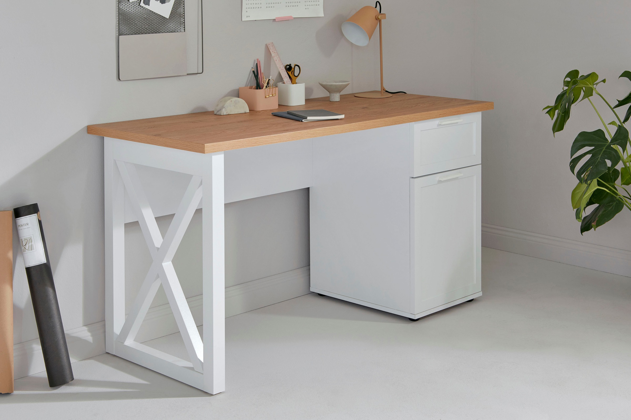 Jahnke Schreibtisch »Chalet«, Schreibtisch im Landhausstil, Breite 140 cm günstig online kaufen