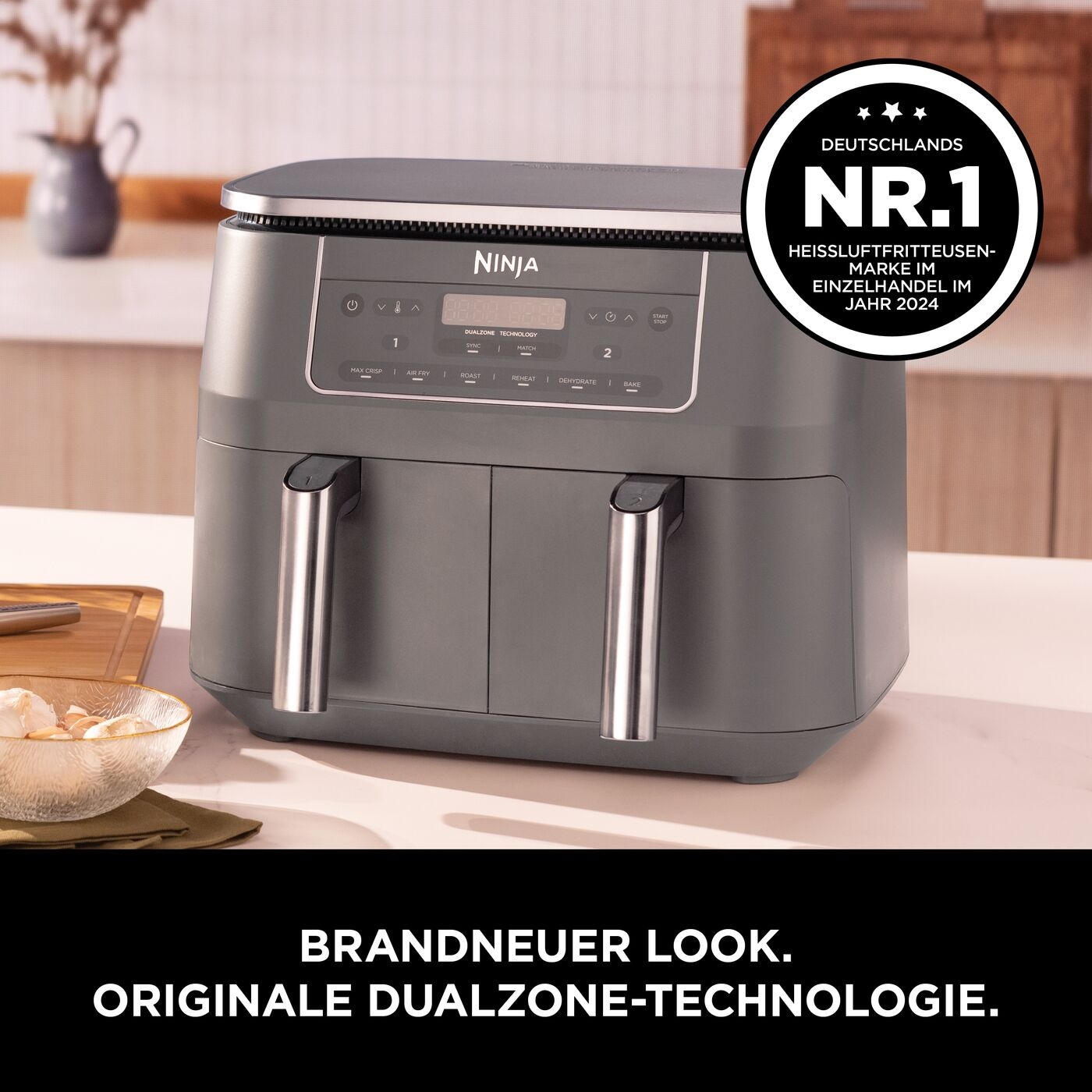 NINJA Heißluftfritteuse »6-in-1 Dual Zone Air Fryer 7,6L DZ300EU« 2470 W
