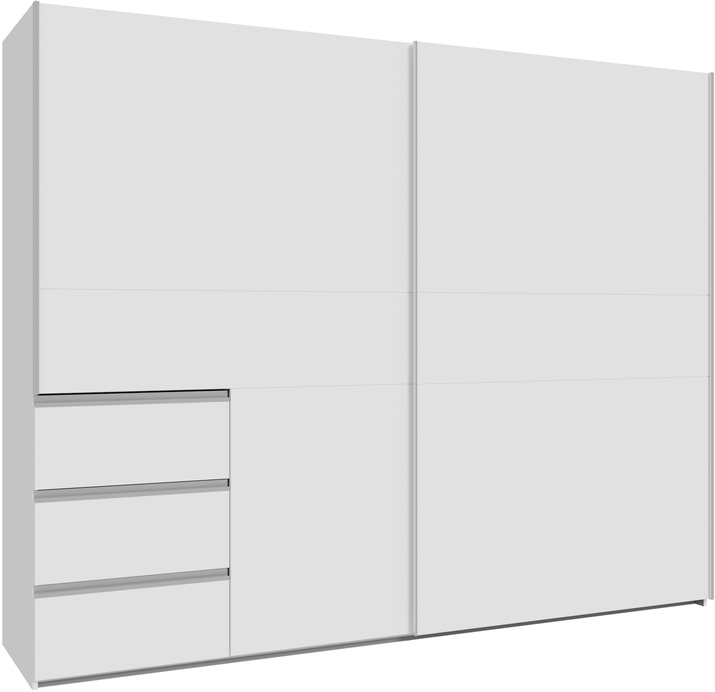 FORTE Schwebetürenschrank, Schwebetürenschrank, Stauraum, Schubkästen, erhältlich in 2 Dekoren