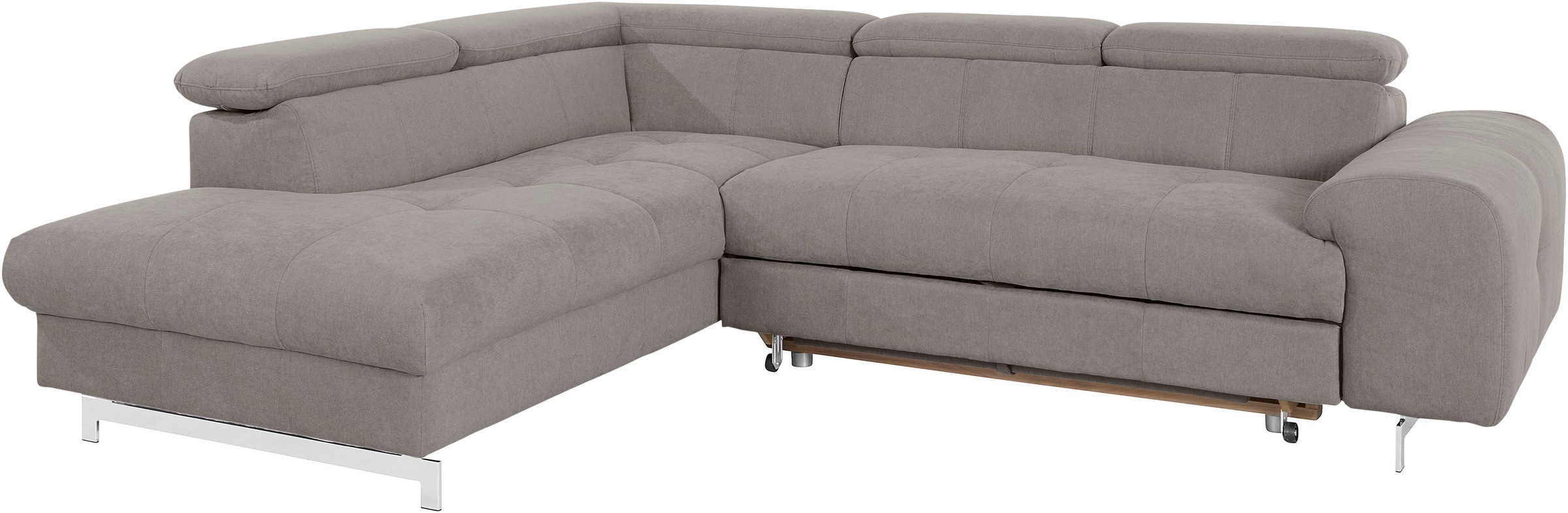 COTTA Ecksofa »Chef L-Form«, mit Kopfteilverstellung, edle Metallkufen, wahlweise mit Bettfunktion