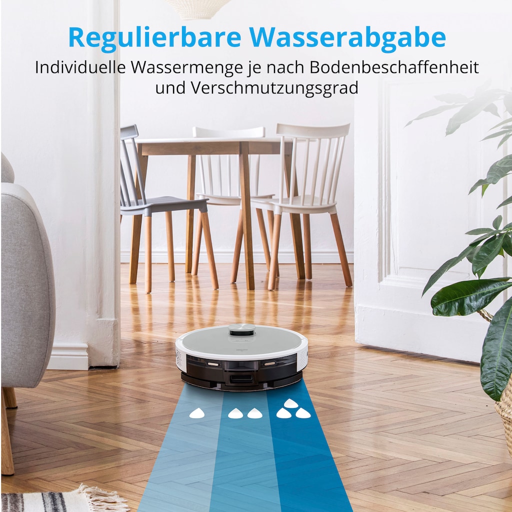 Medion® Nass-Trocken-Saugroboter »Saug- und Wischroboter mit Absaugstation (X21 SW),«, App Steuerung und automatische Entleerung