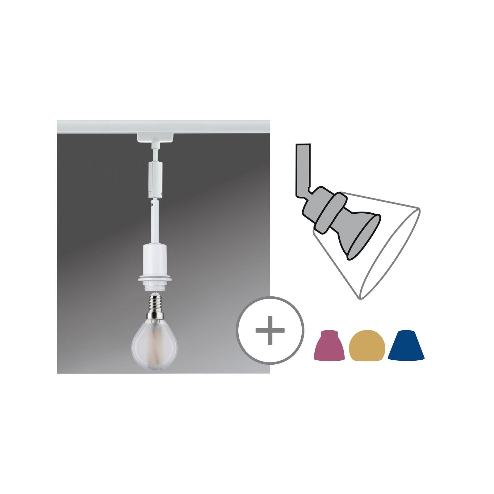 Paulmann Schienensystem-Leuchten »URail Pendel DecoSystems Basic E14 max. 20W dimmbar 230V«, Einzelspot, dimmbar