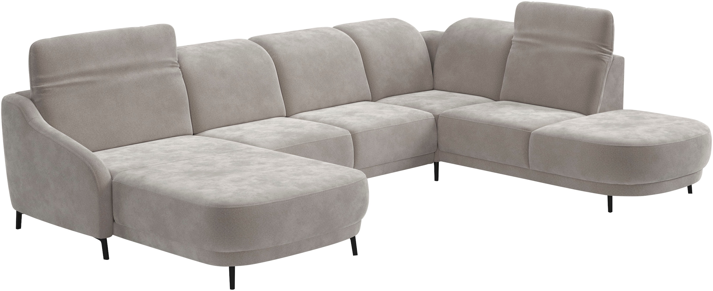 sit&more Wohnlandschaft »Blues U-Form« inkl. Kopfteilverstellung, wahlweise mit Klapptisch und USB