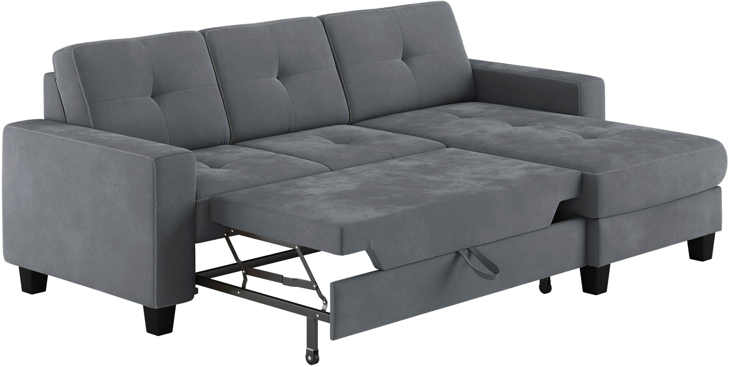 Places of Style Ecksofa »Varese«, wahlweise mit Bettfunktion und Bettkasten