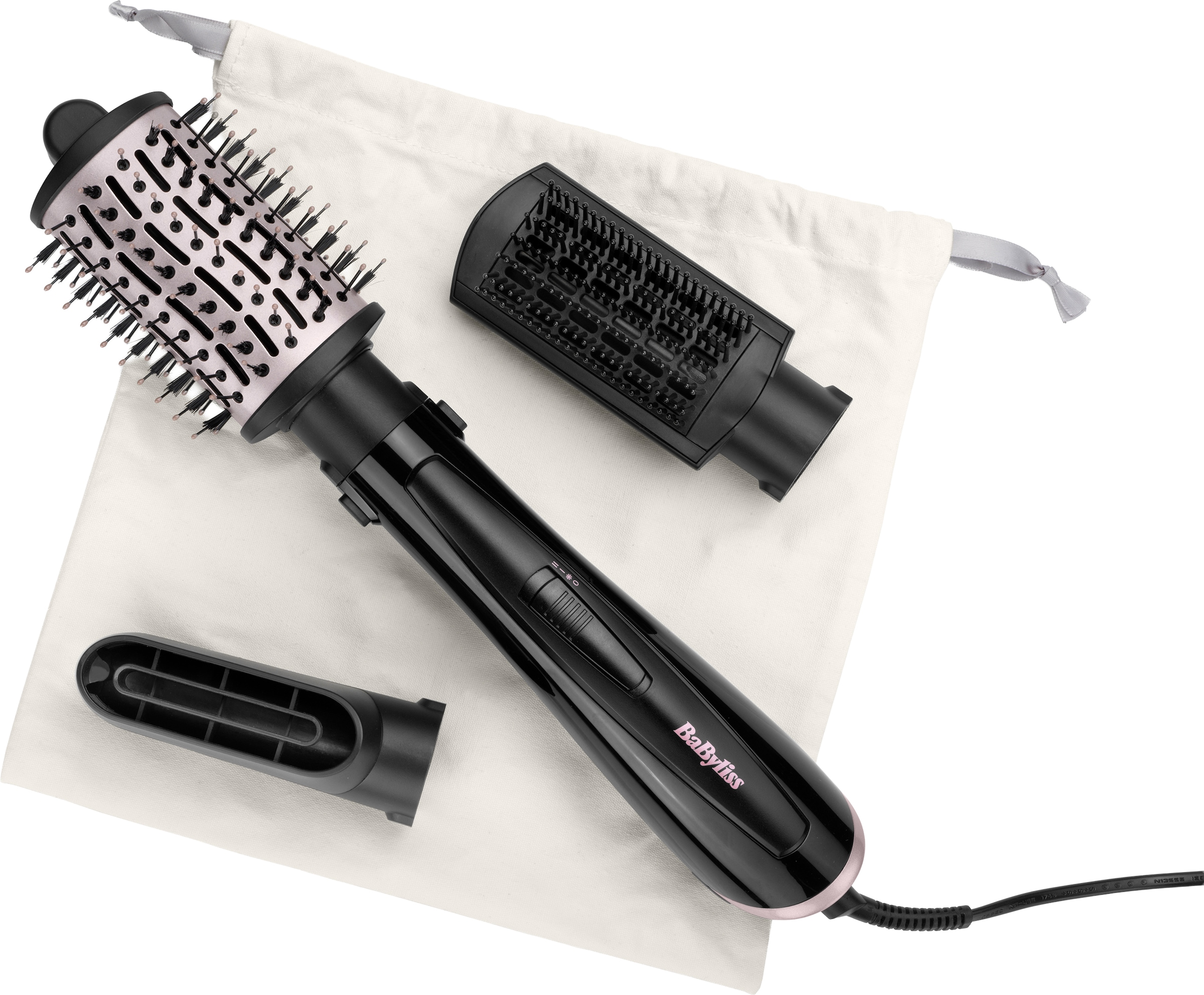 BaByliss Warmluftbürste »BaByliss Style Smooth 1000 Warmluftbürste mit 3 Aufsätzen, AS128E« 3 Aufsätze Rundbürstenföhn, Wet-to-Dry Styling, Ionen-Technologie, 1000W