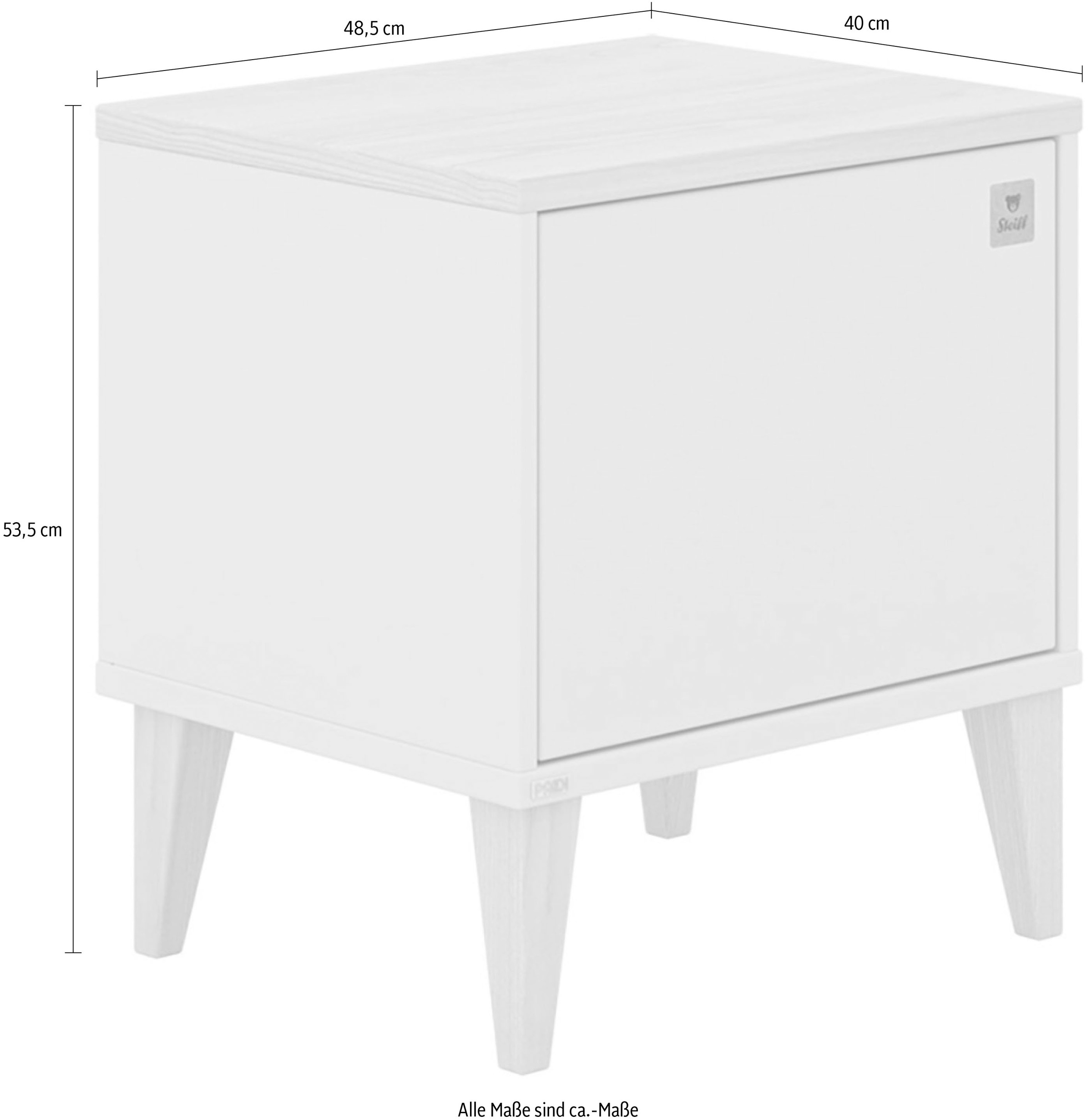 PAIDI Nachtkommode »MILA & BEN Steiff by PAIDI, Schublade mit Soft-Close« langlebiger Nachttisch in Beige mit Massivholz-Füßen