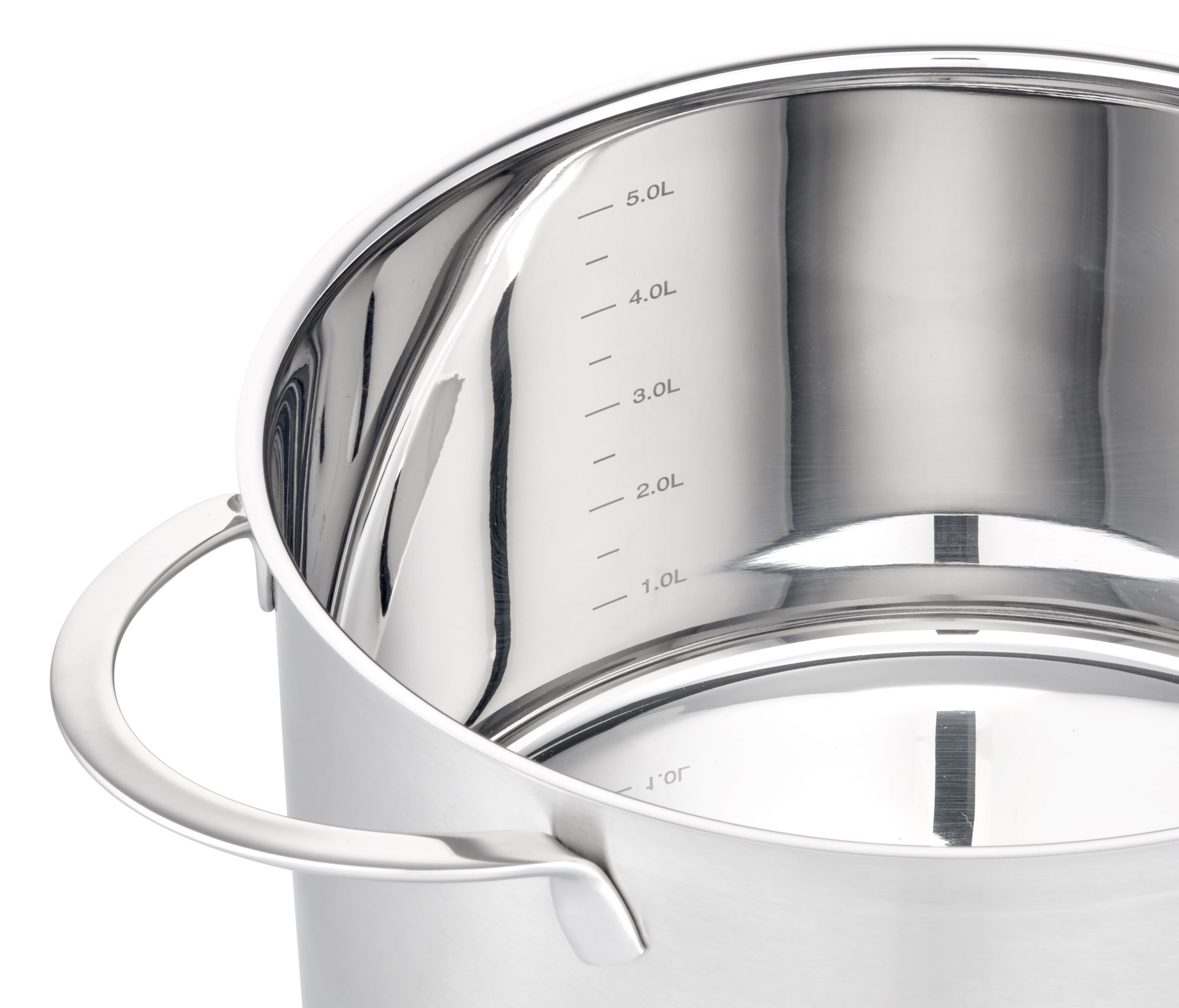 Hanseatic Topf-Set »hanseatic«, Edelstahl 18/10, (Set, 8 tlg., je 1 Fleischtopf 16/20/24 cm, Bratentopf 20 cm), handfreundliche Kaltmetallgriffe, Literskala, Glasdeckel, Induktion