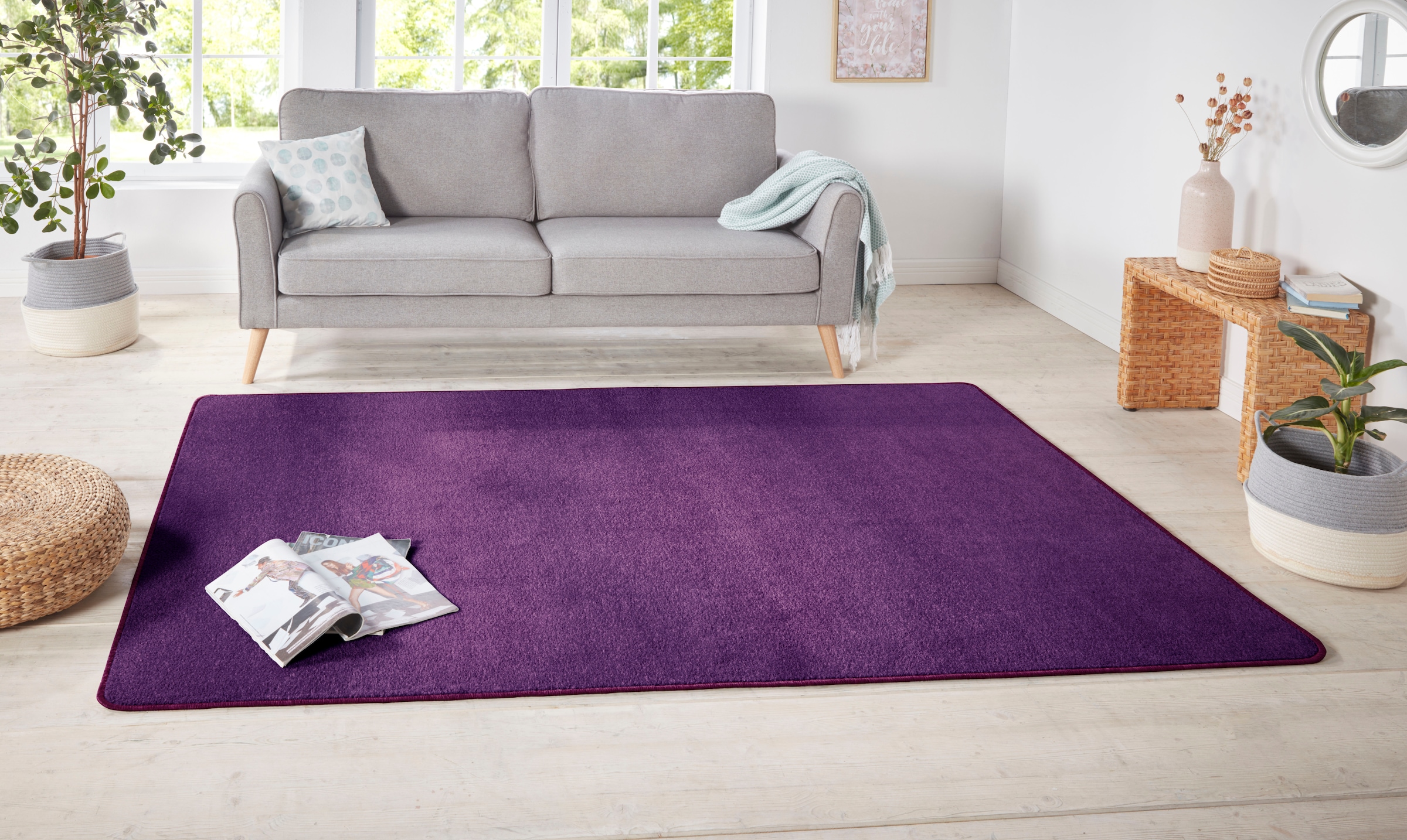 HANSE Home Teppich »Shashi«, rechteckig, 8,5 mm Höhe, Kurzflor, Unifarben, Läufer, weich, Esszimmer, Kinderzimmer, Flur